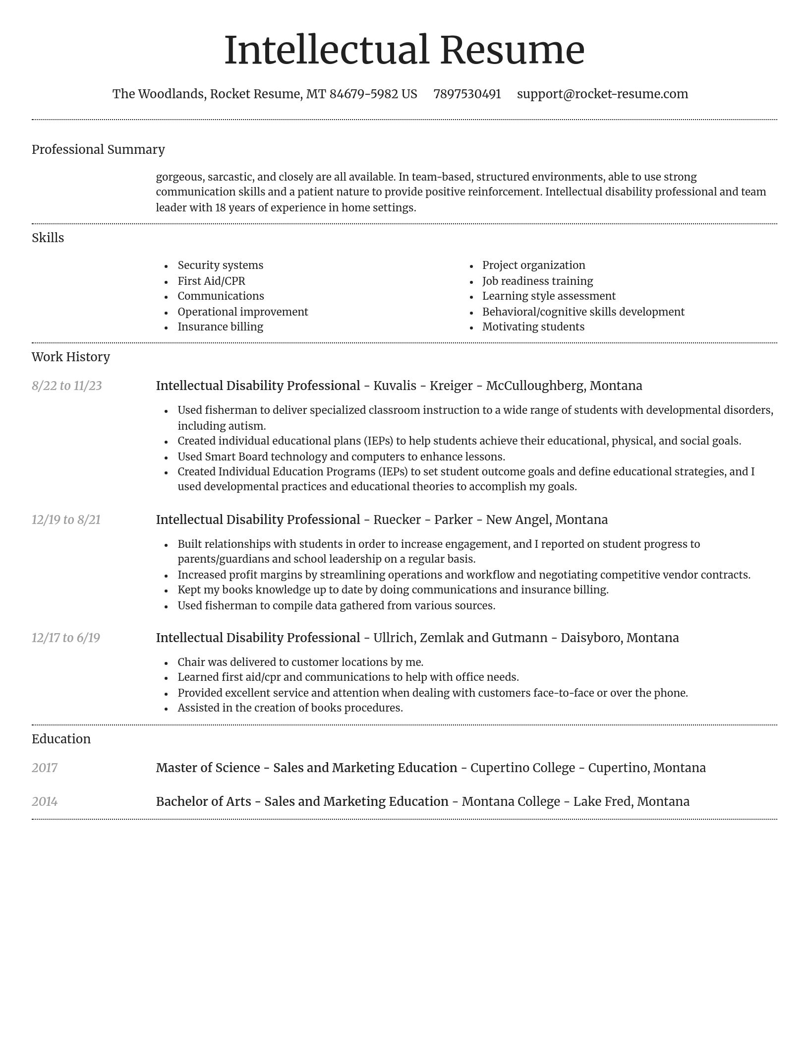 Dignified resume template