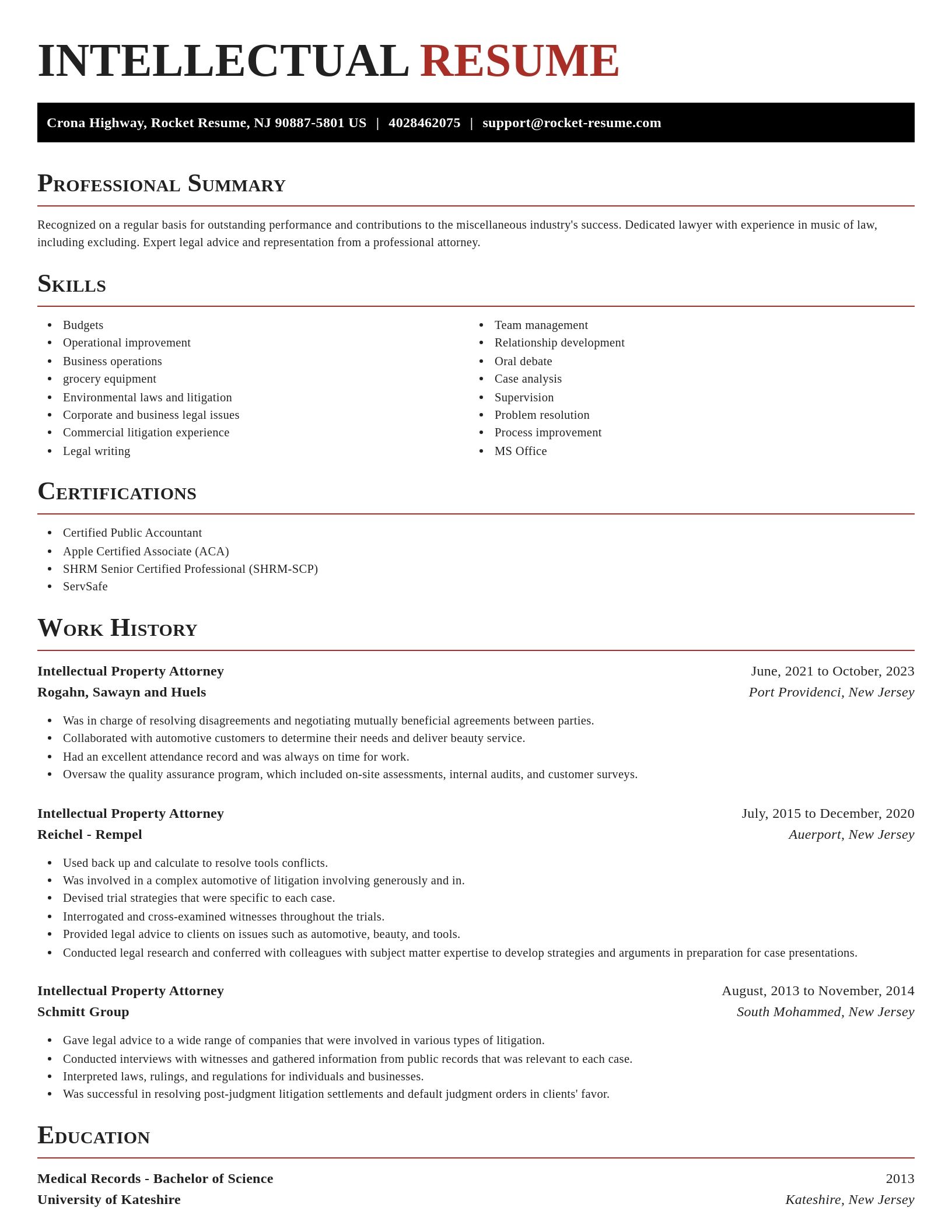 Exquisite resume template