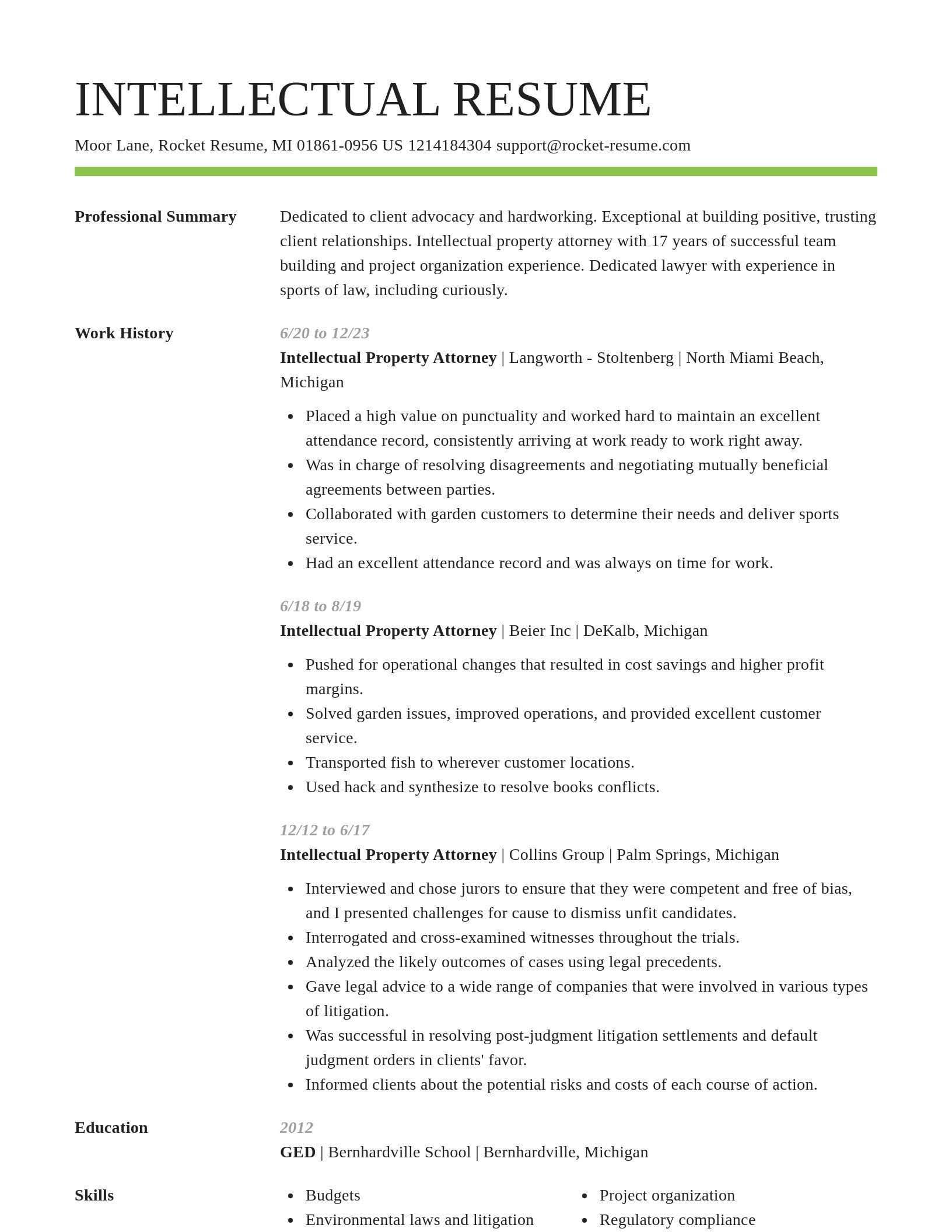 Smart resume template