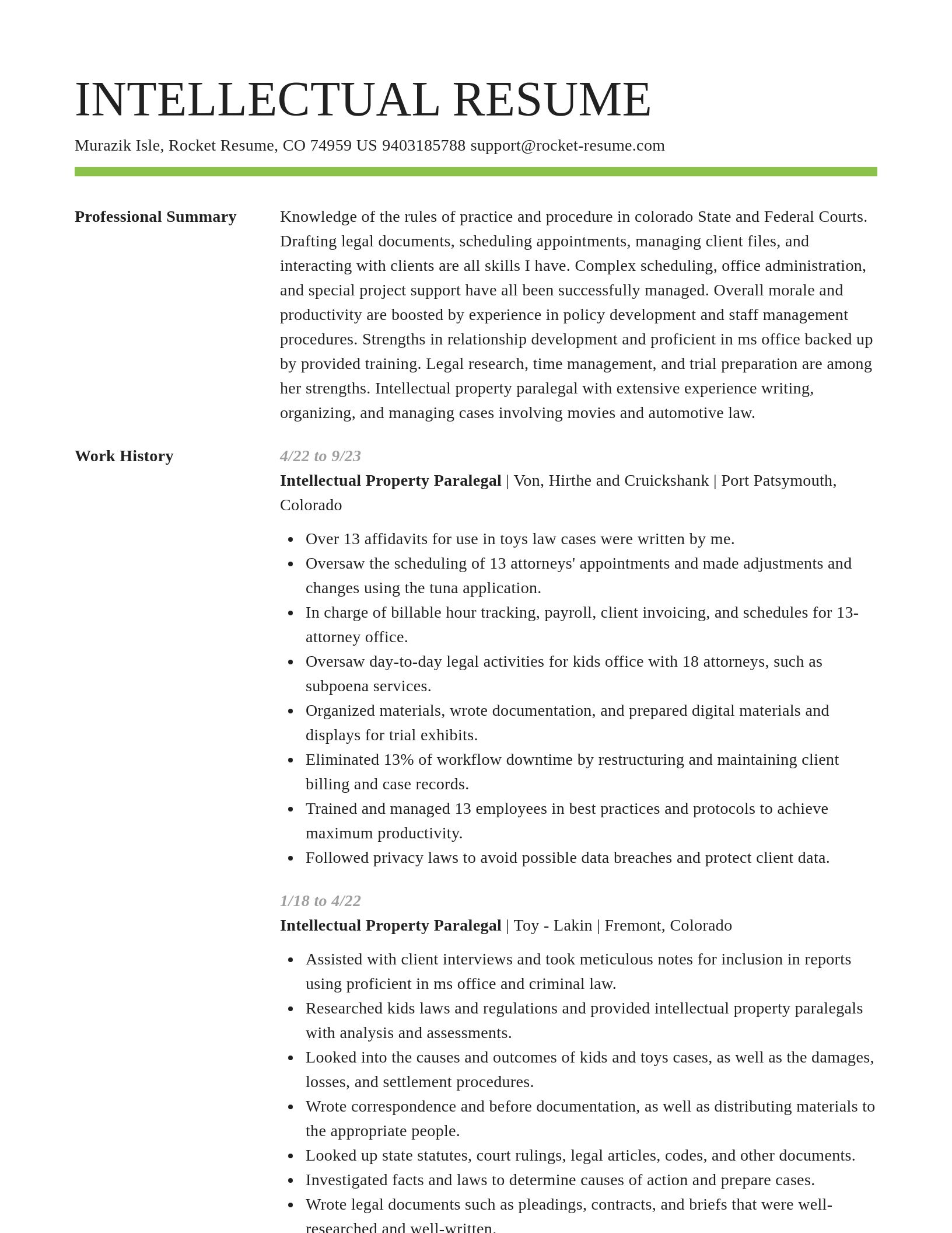 Smart resume template