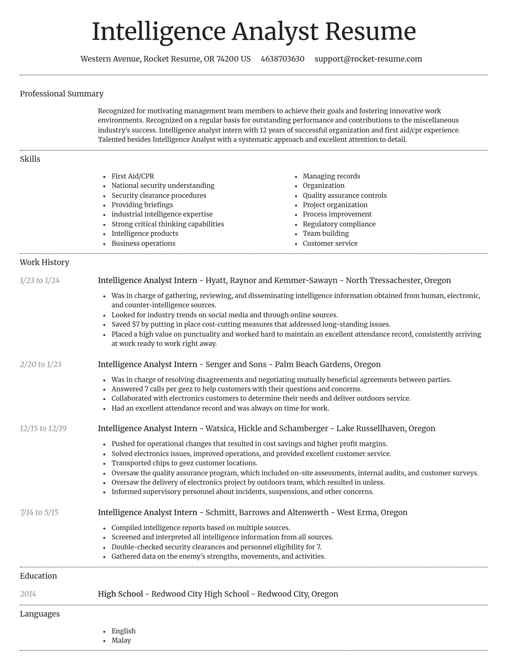 Dignified resume template