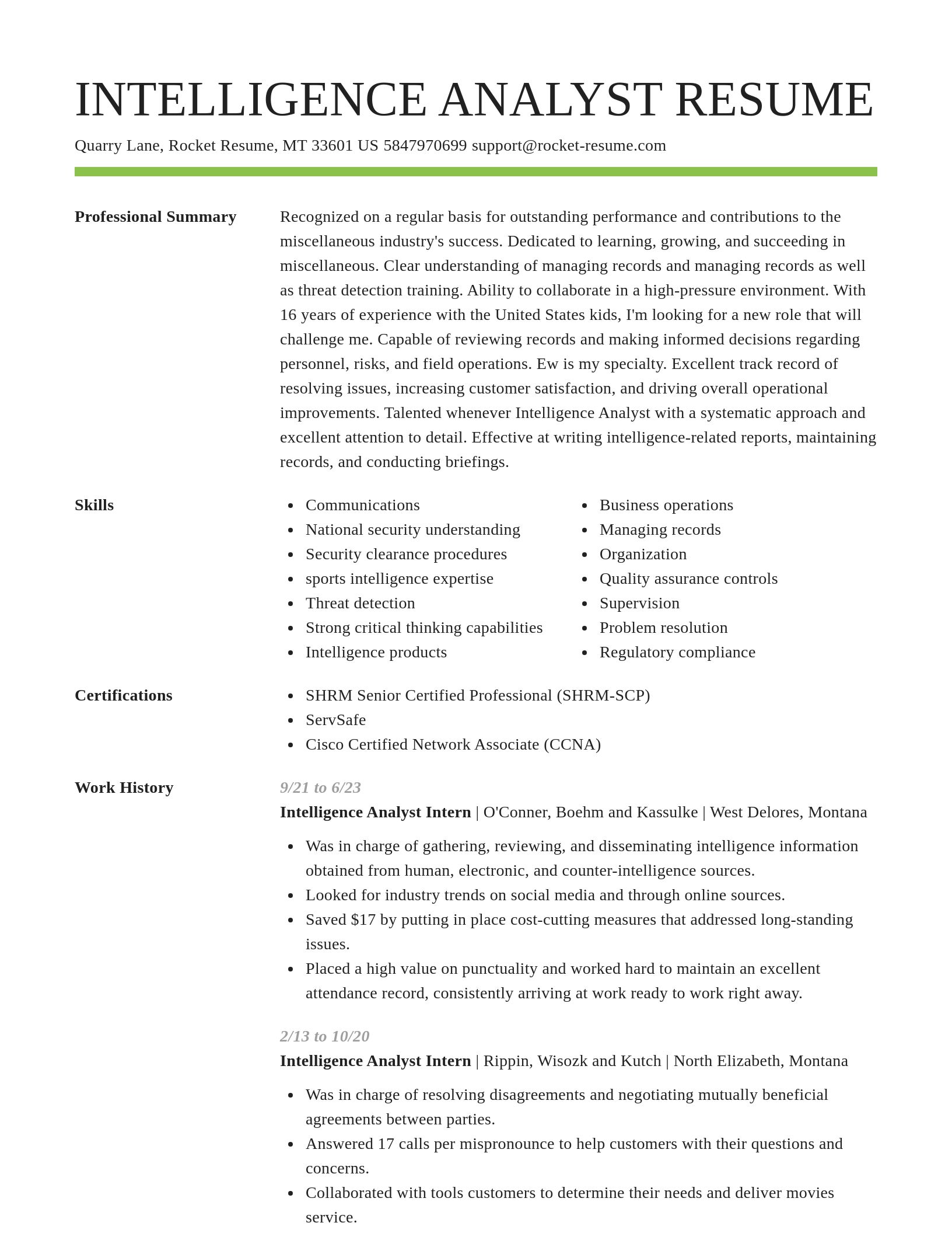 Smart resume template