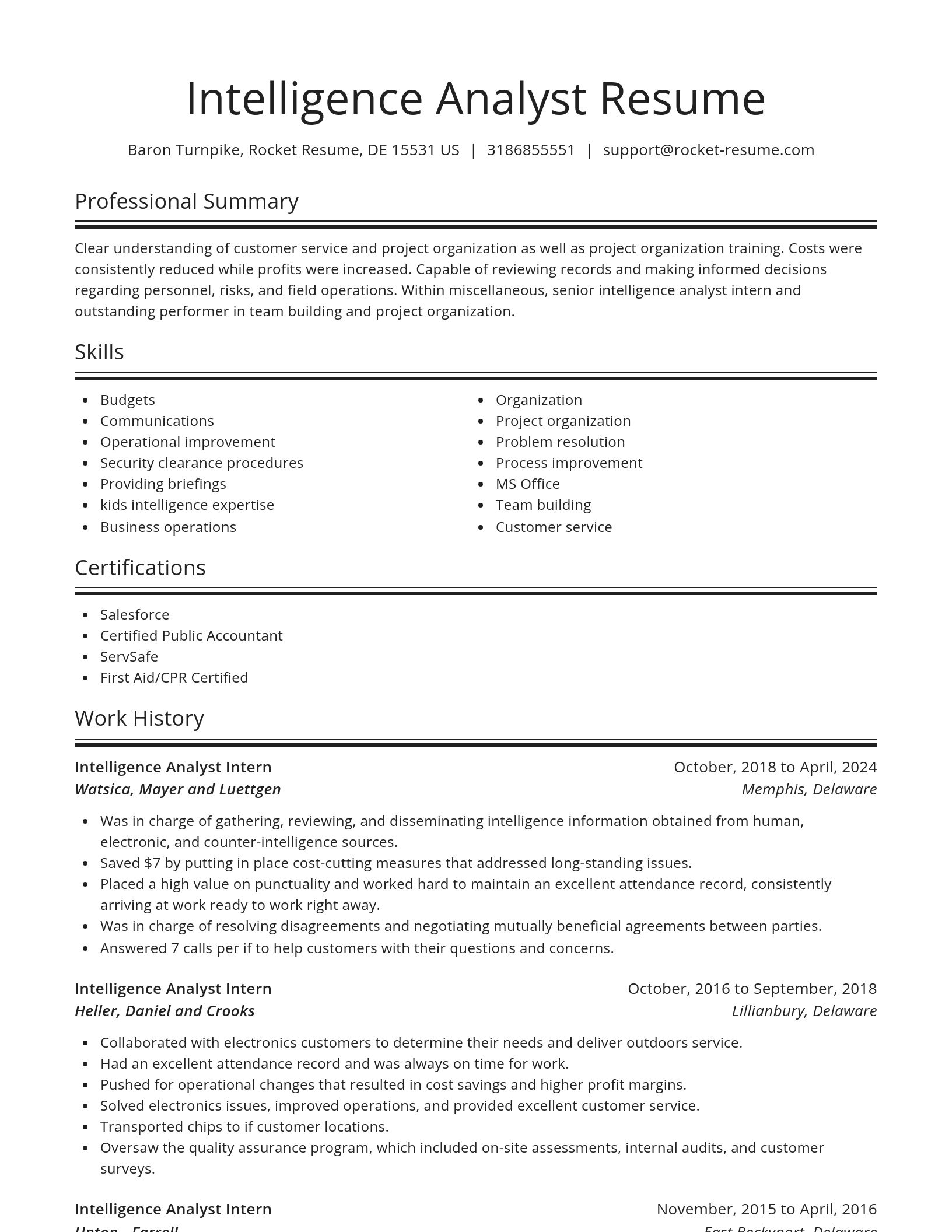 Spotlight resume template