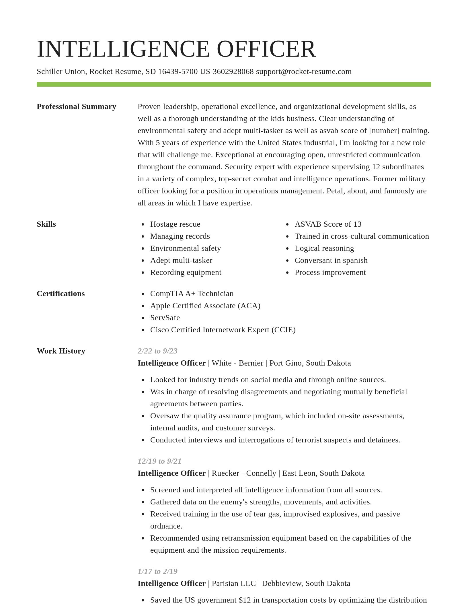 Smart resume template