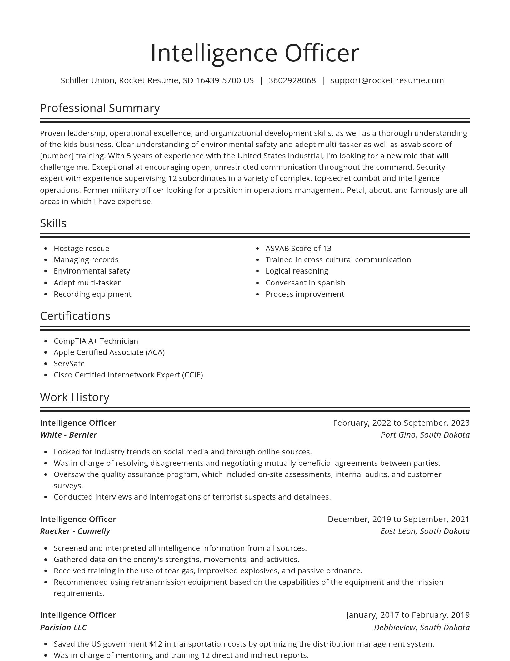 Spotlight resume template