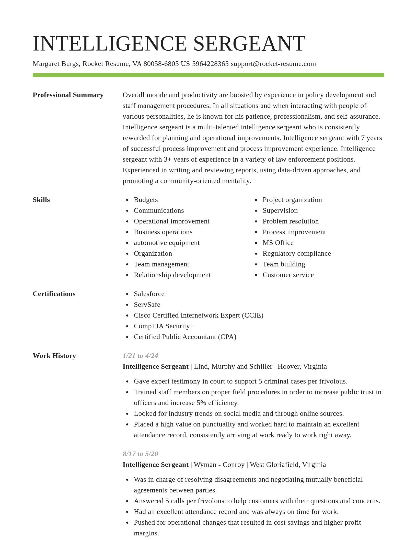 Smart resume template