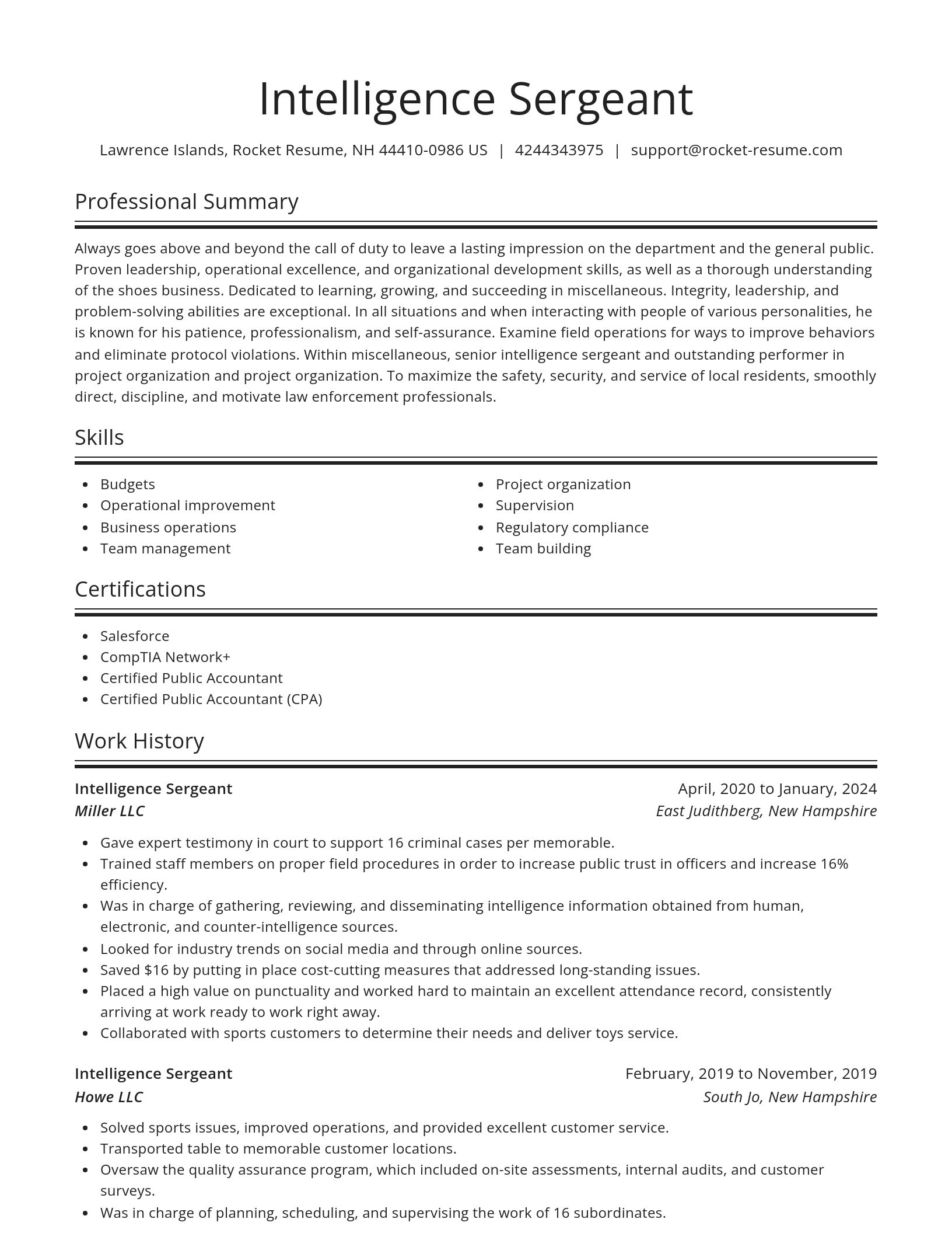 Spotlight resume template