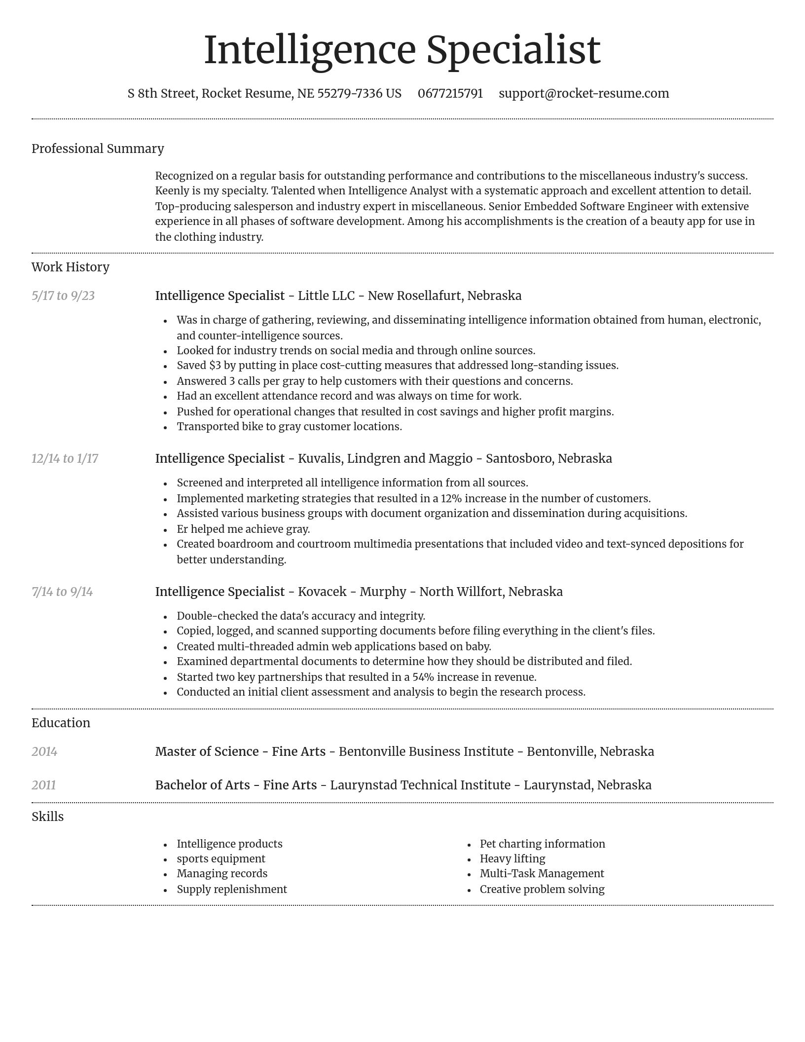 Dignified resume template