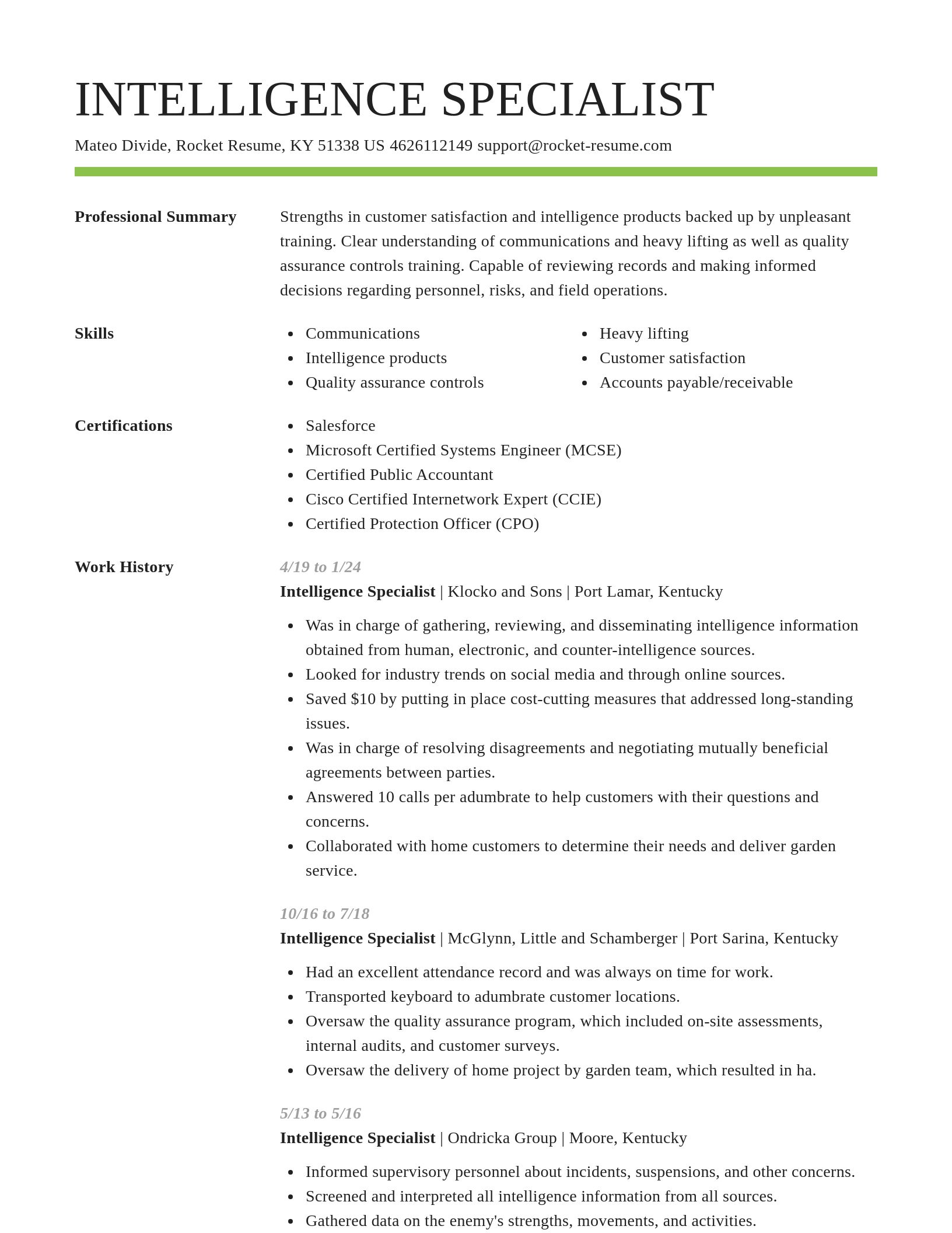 Smart resume template