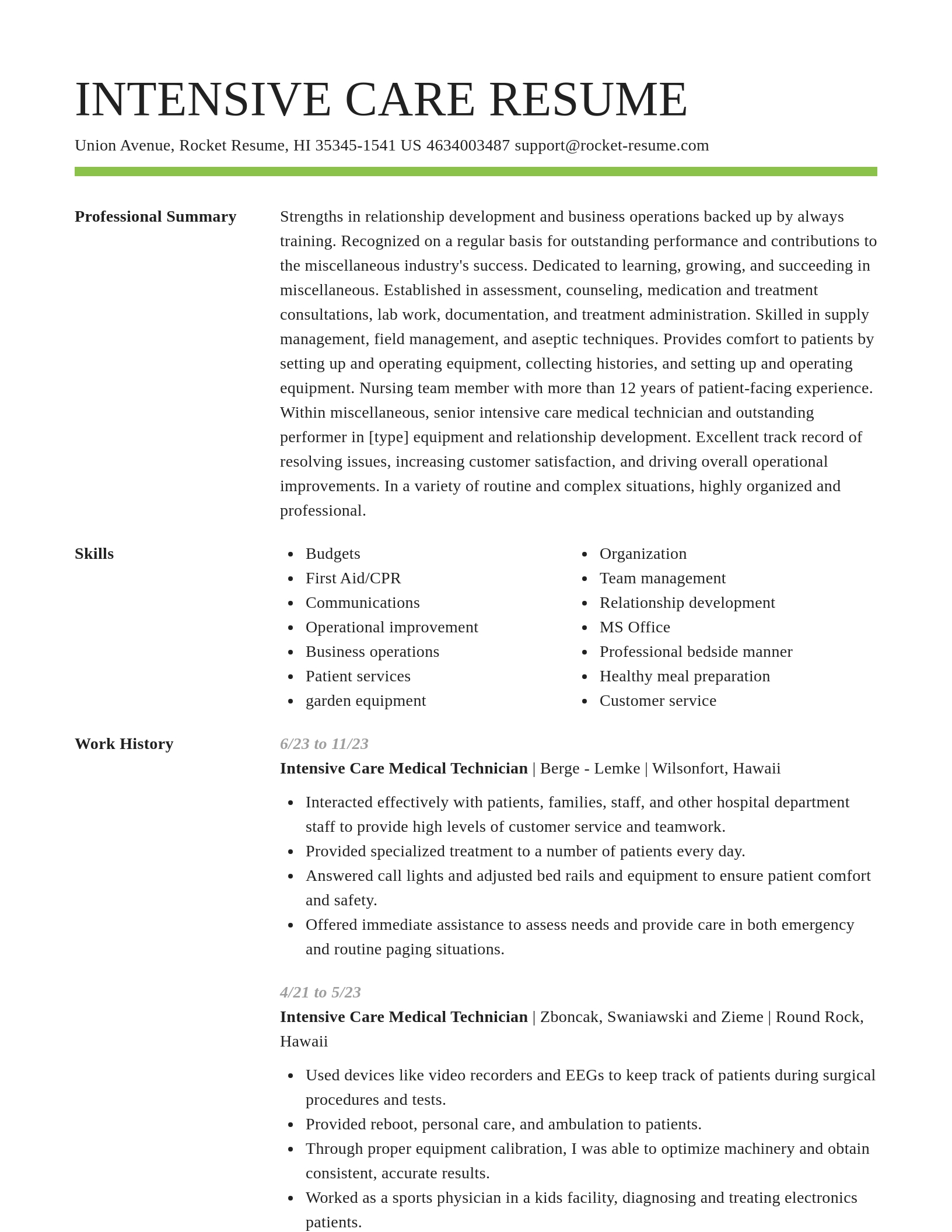 Smart resume template