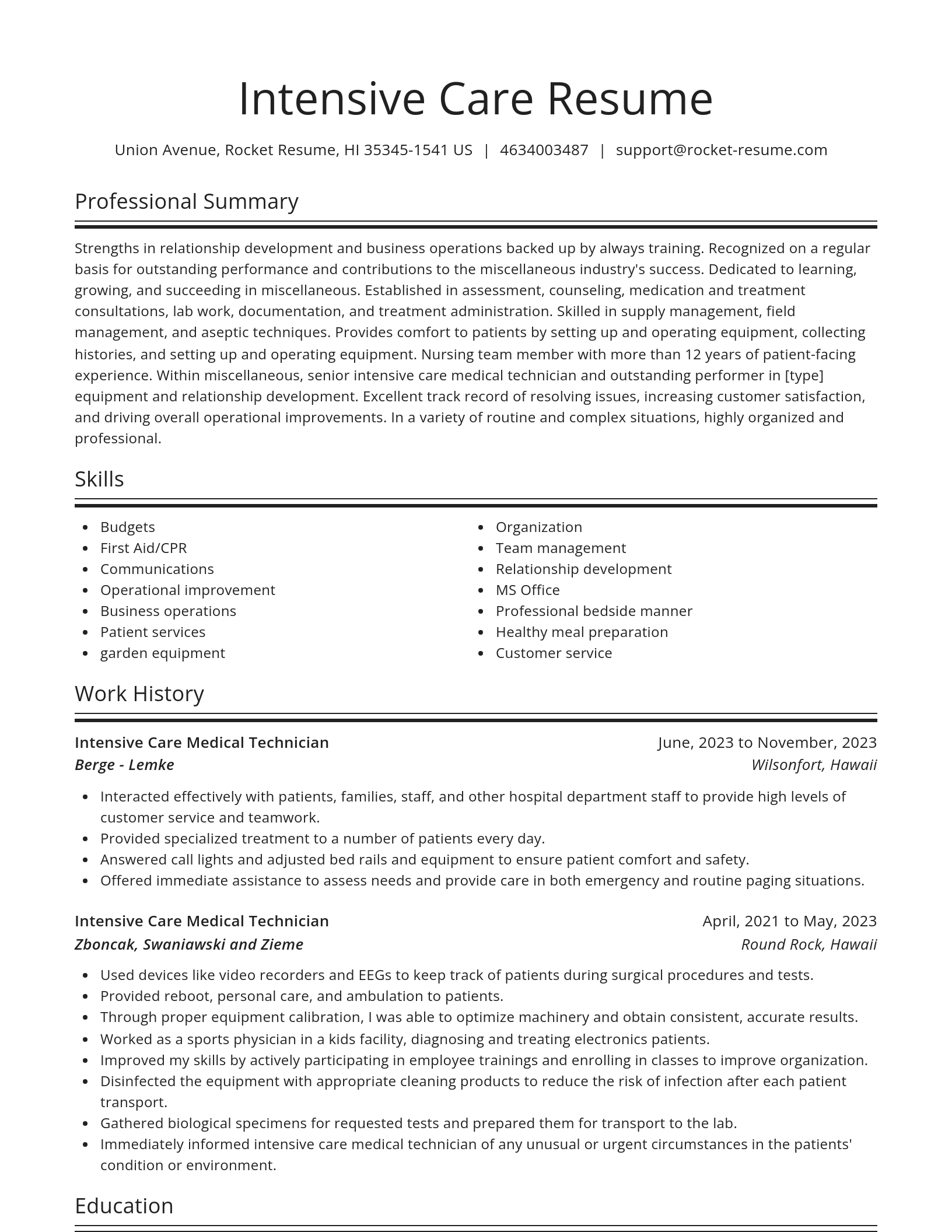Spotlight resume template