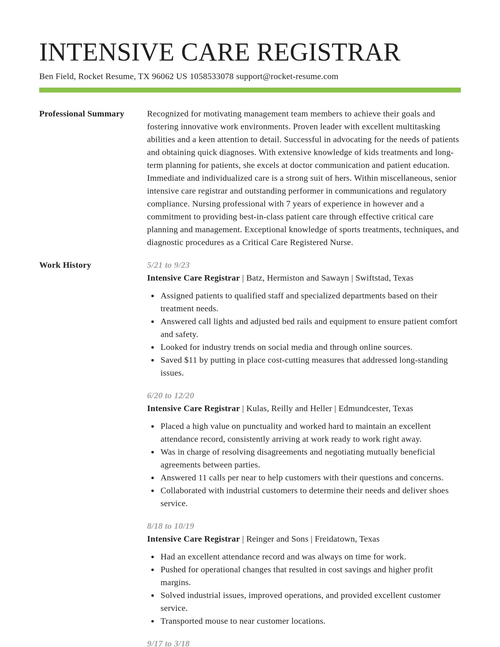 Smart resume template