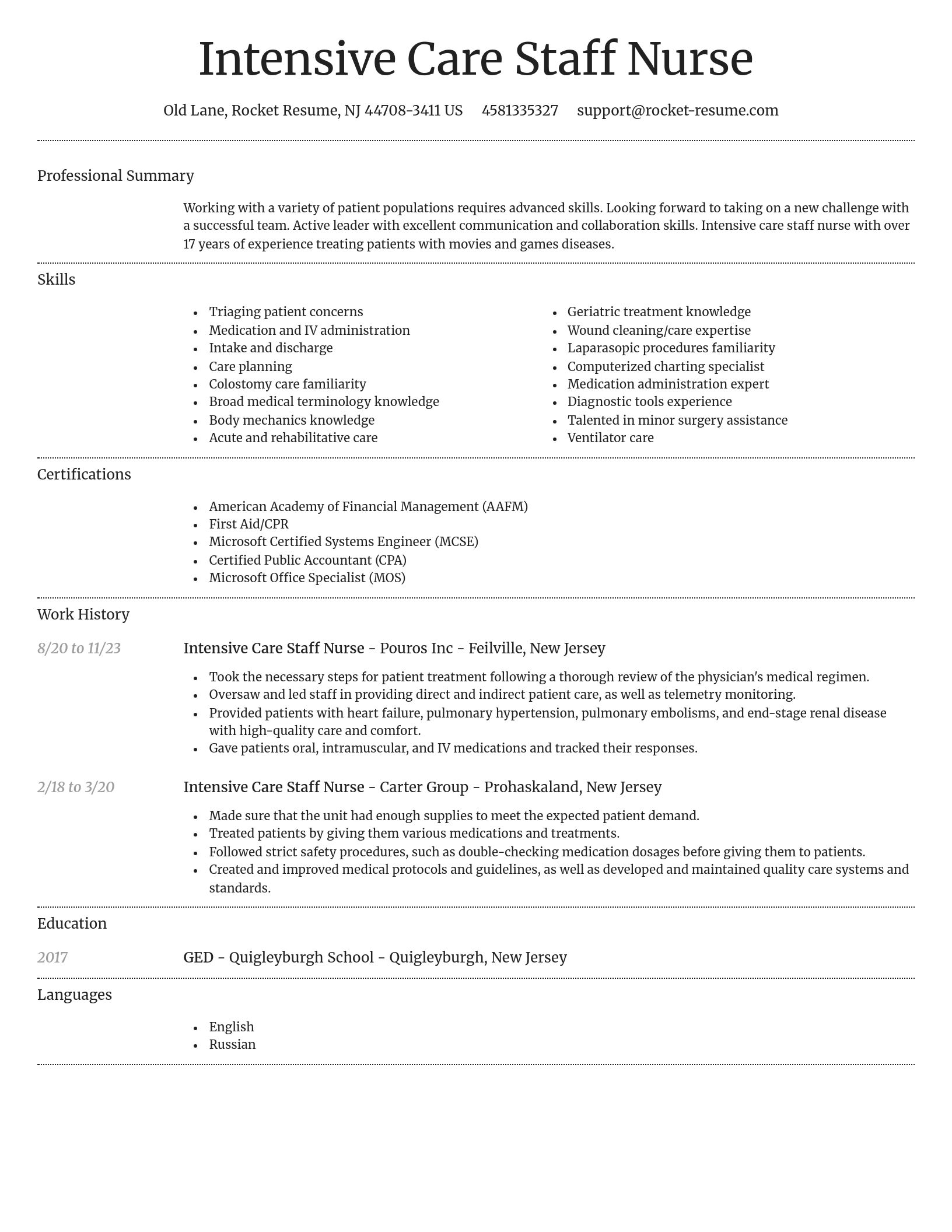 Dignified resume template