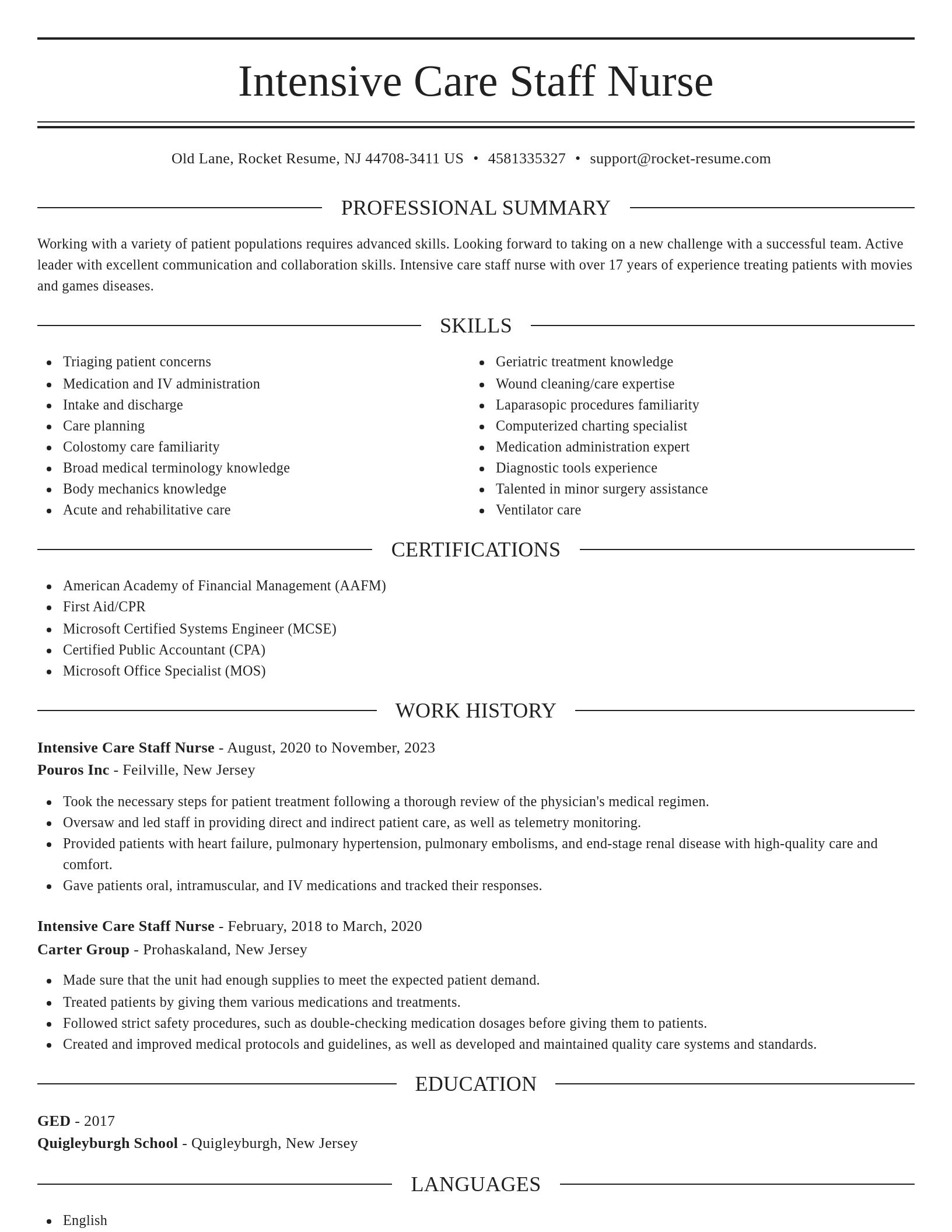 Elegant resume template