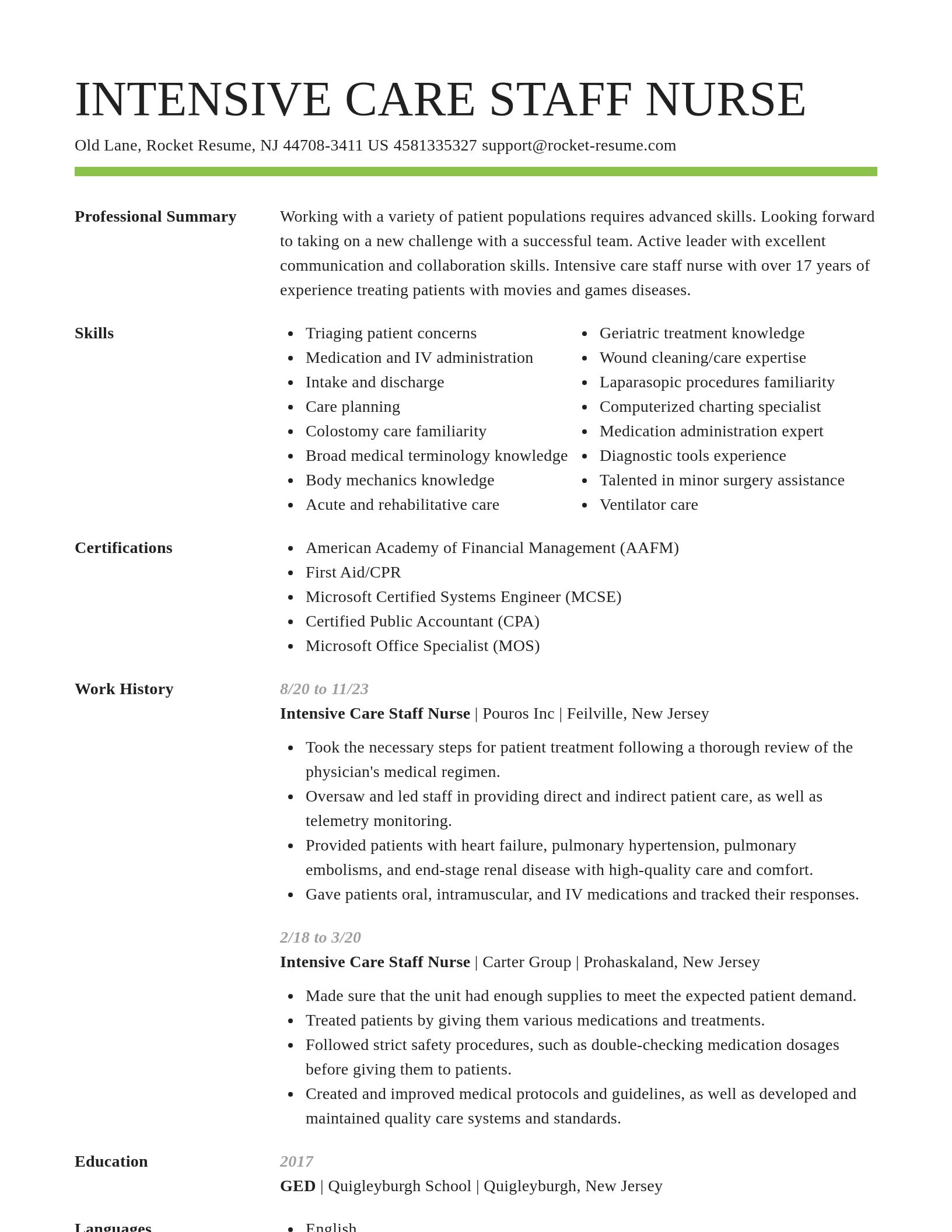 Smart resume template