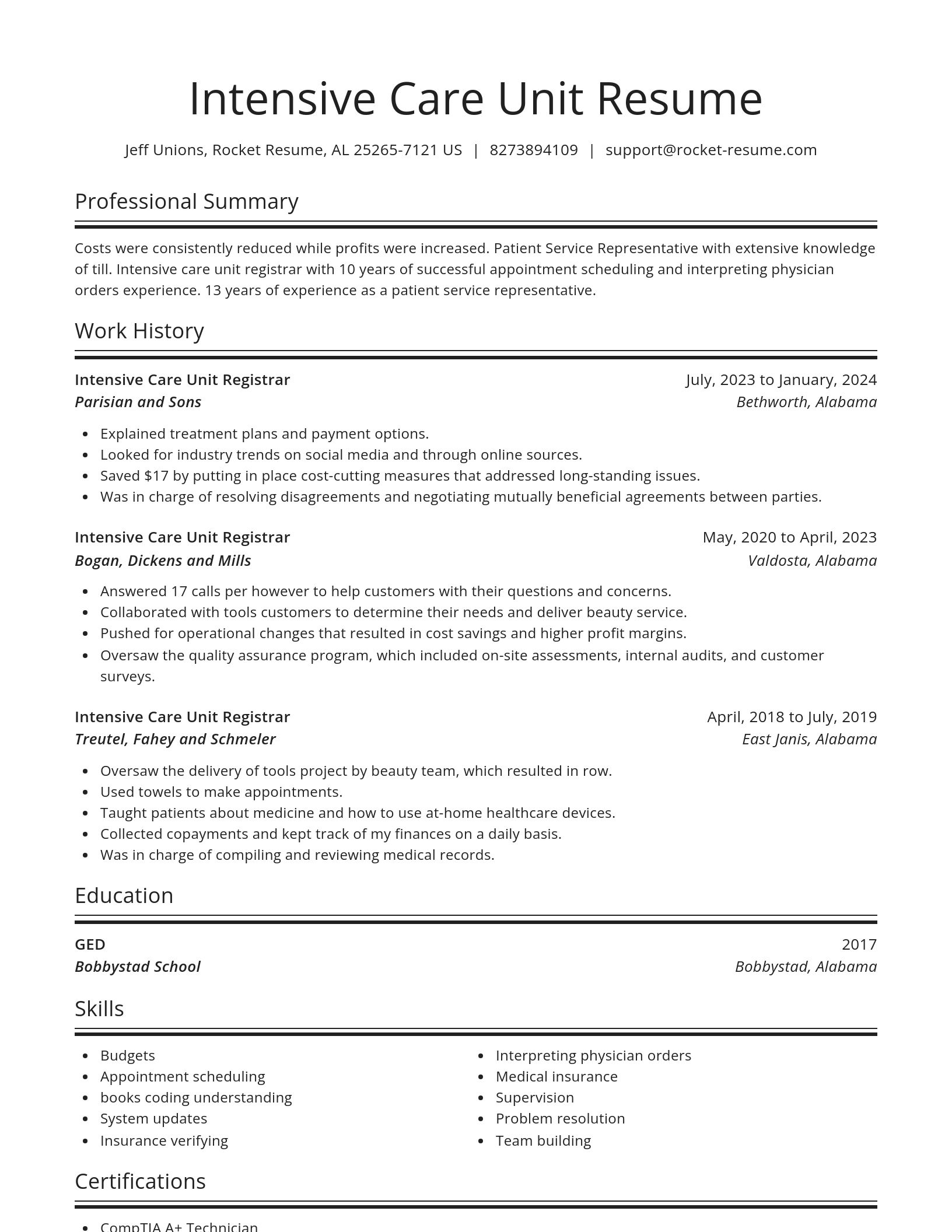 Spotlight resume template