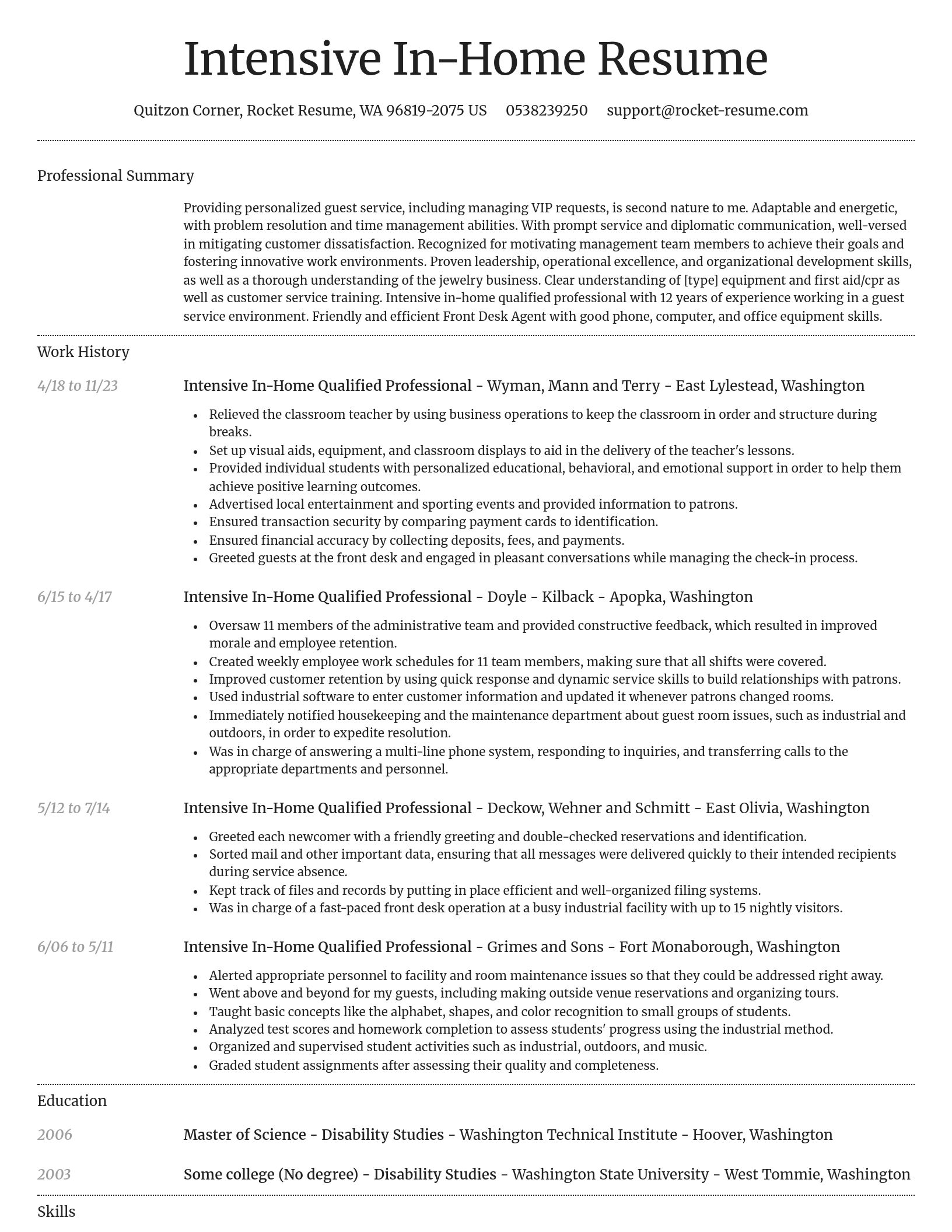 Dignified resume template