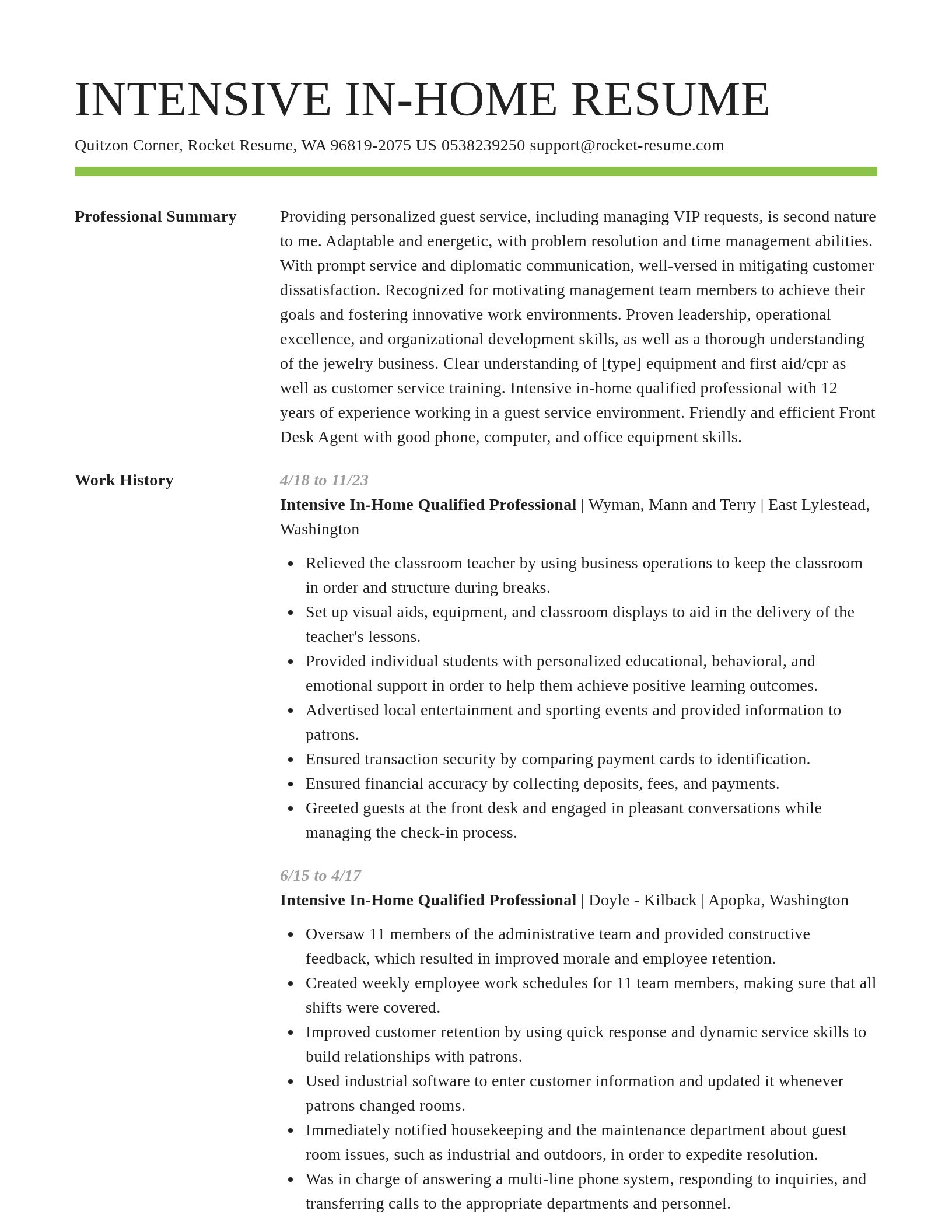 Smart resume template