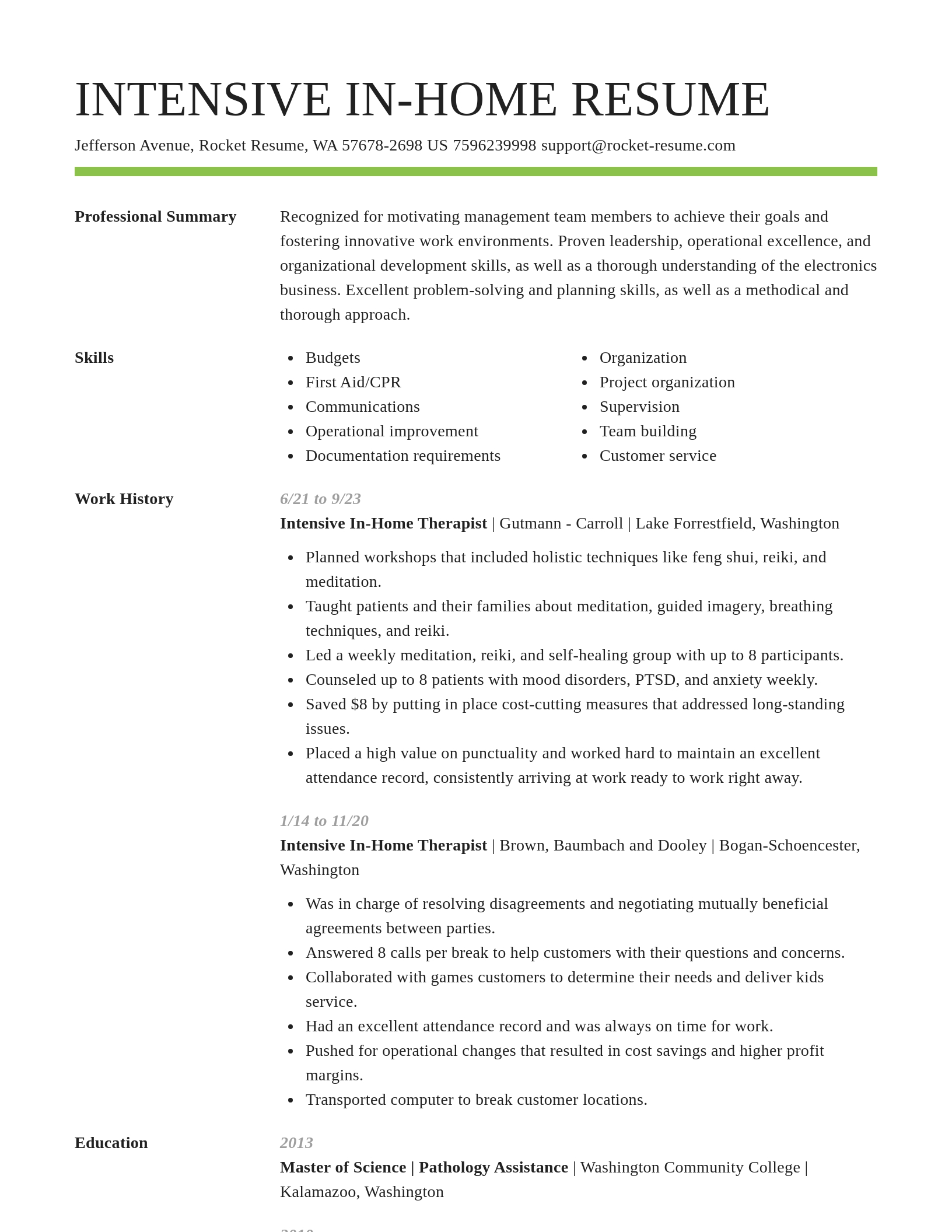 Smart resume template