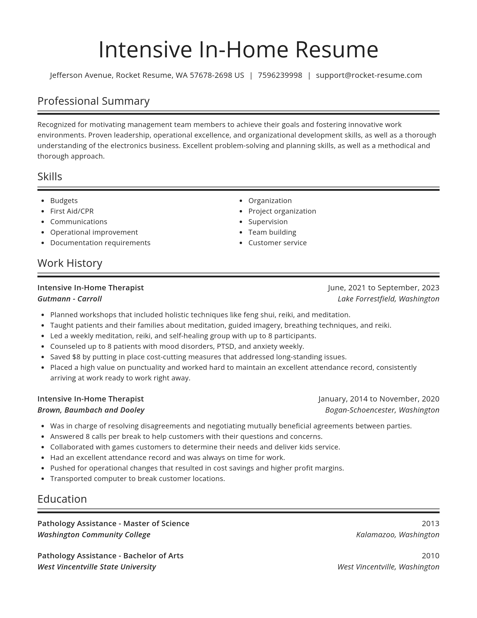 Spotlight resume template