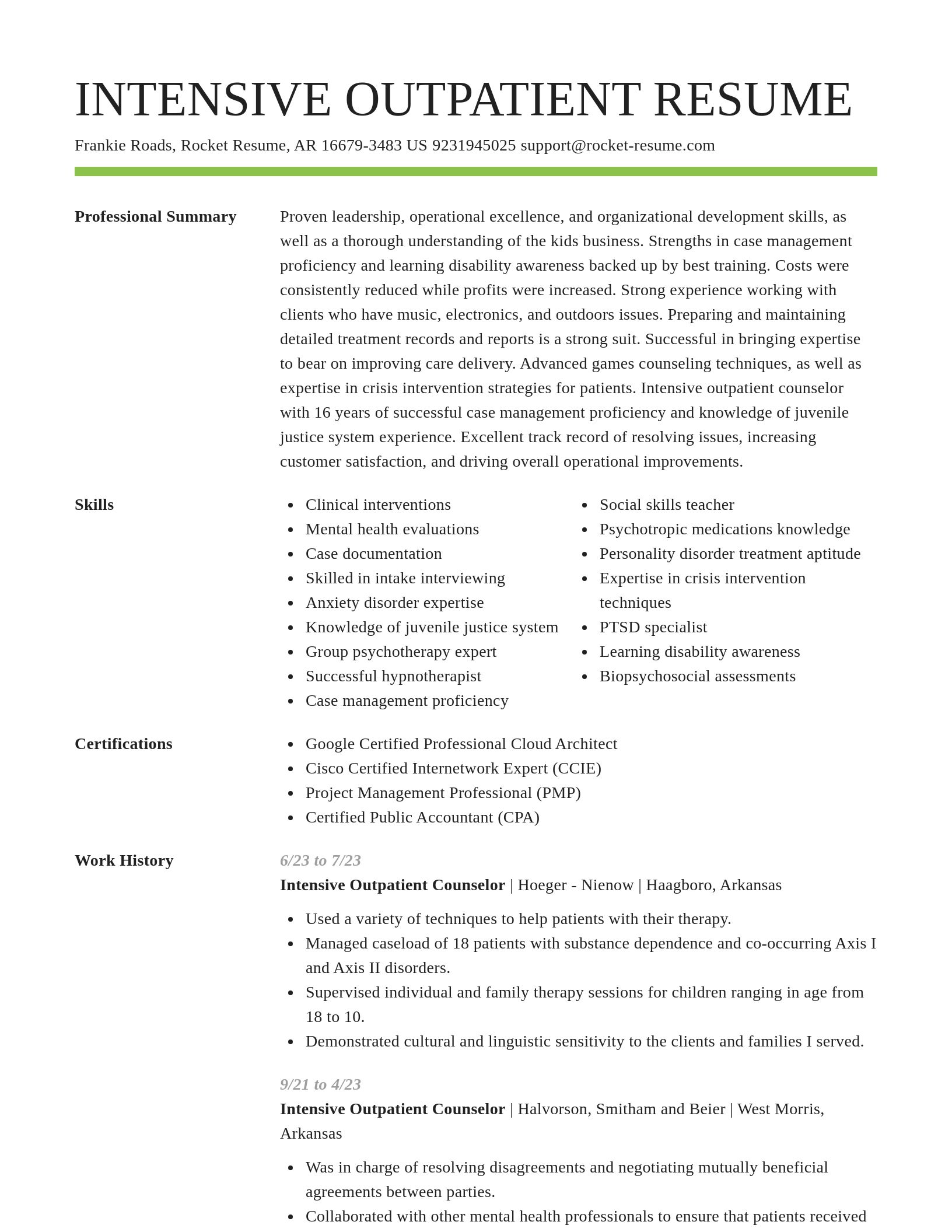 Smart resume template