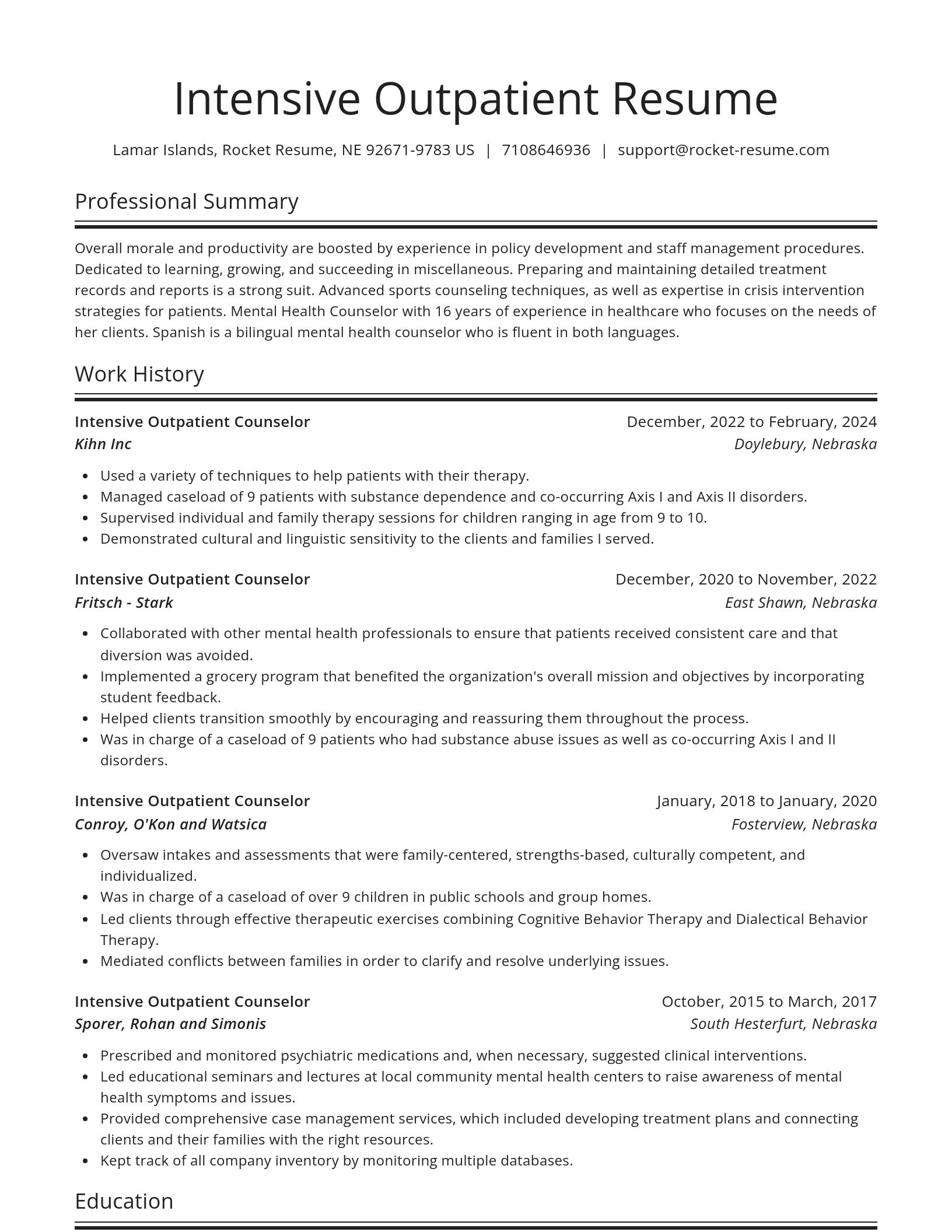 Spotlight resume template
