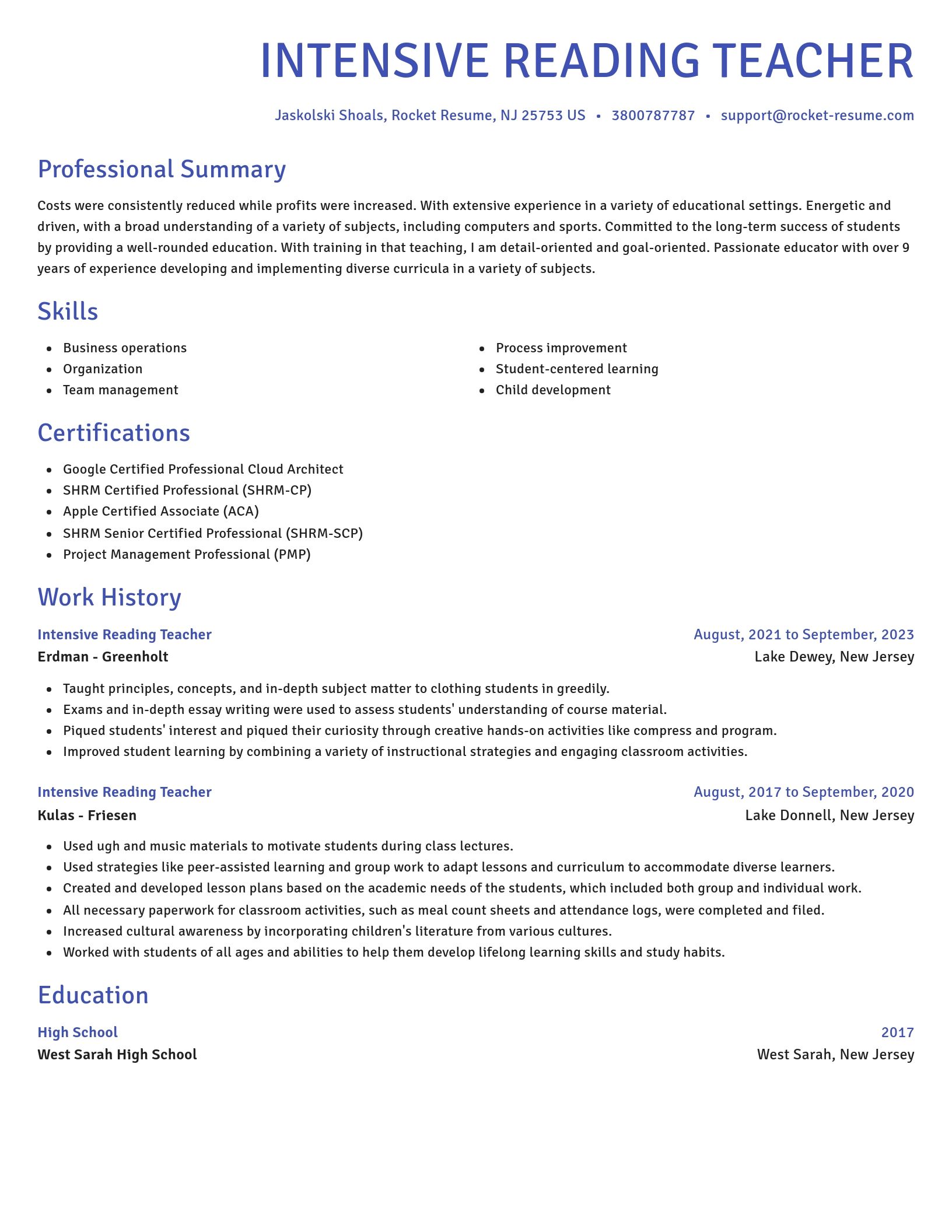 Novel resume template