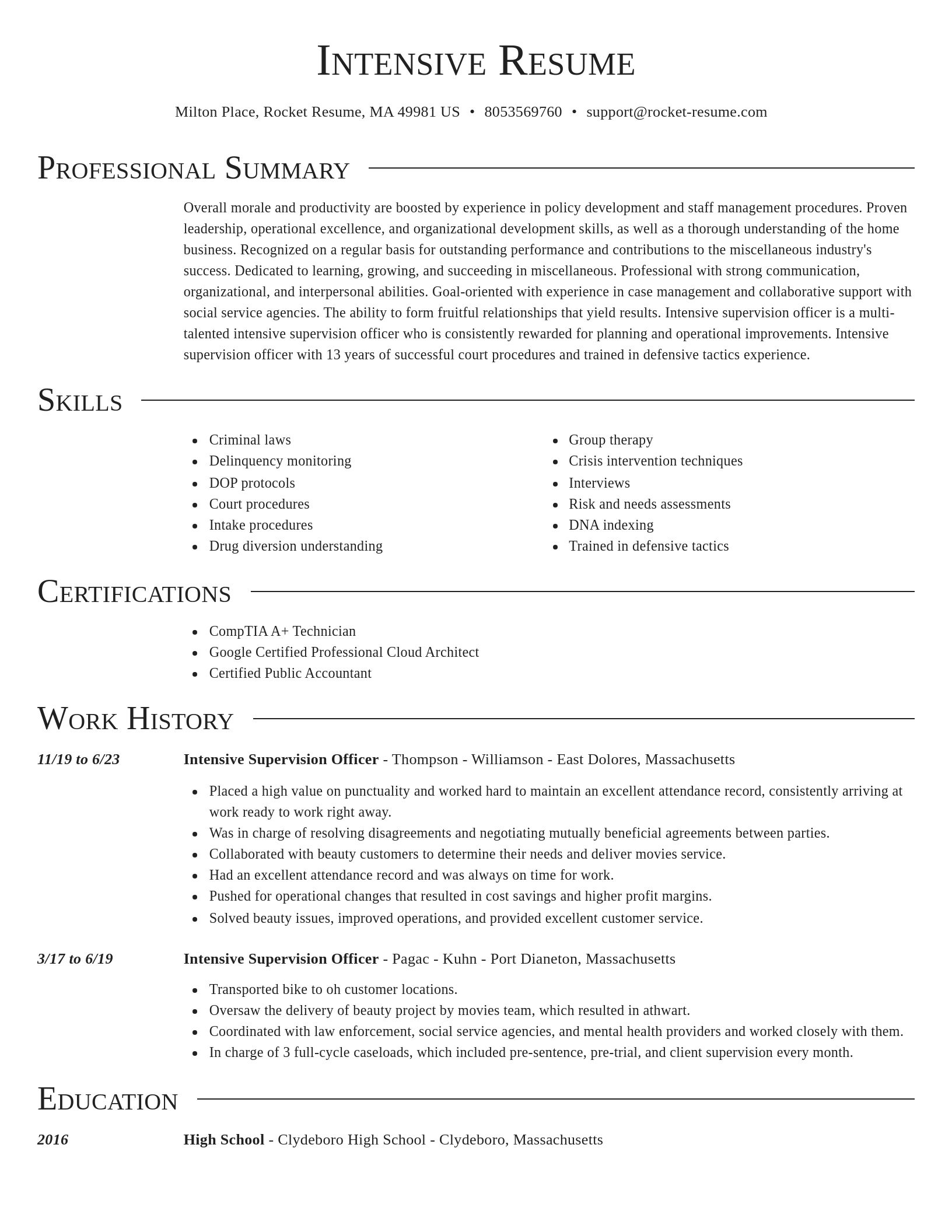 Director resume template