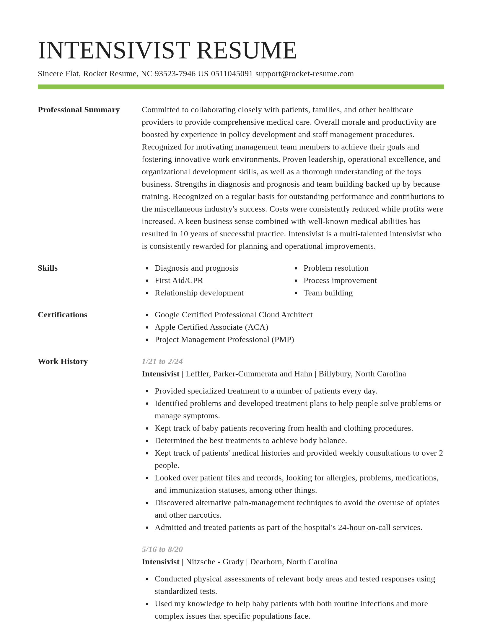 Smart resume template
