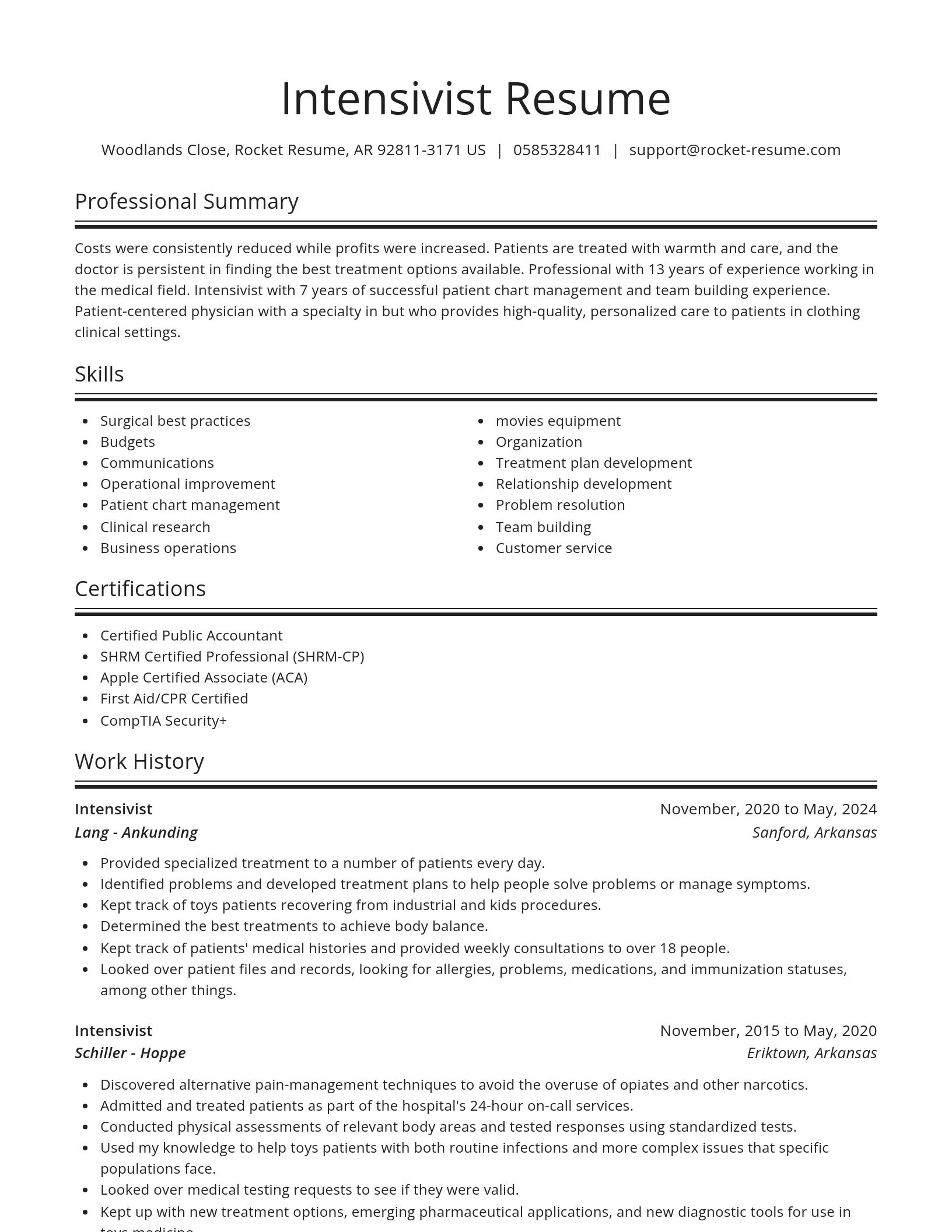 Spotlight resume template