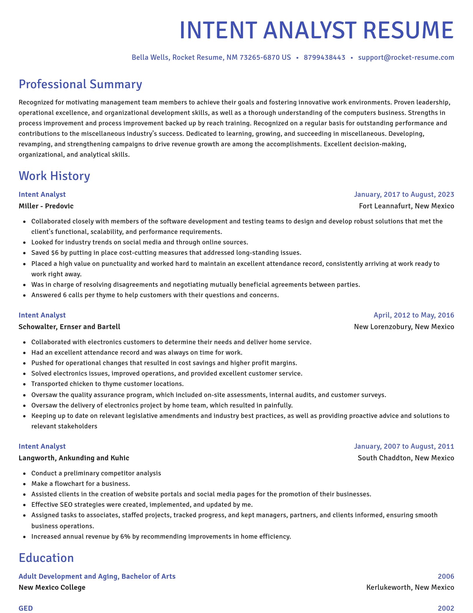 Novel resume template