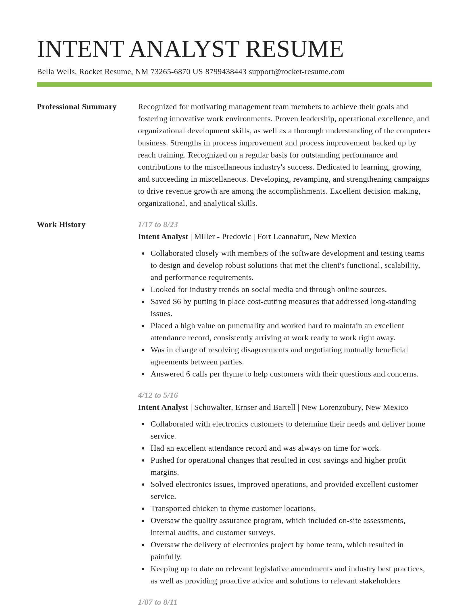 Smart resume template