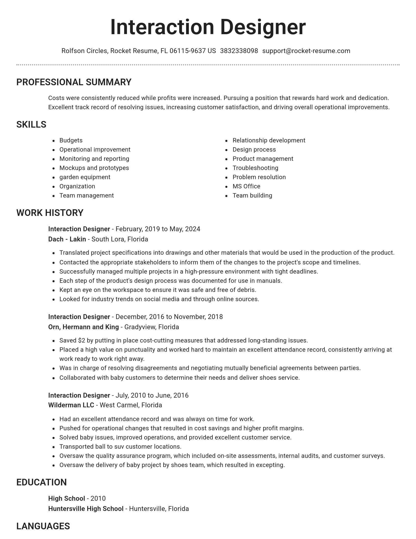 Brilliant resume template
