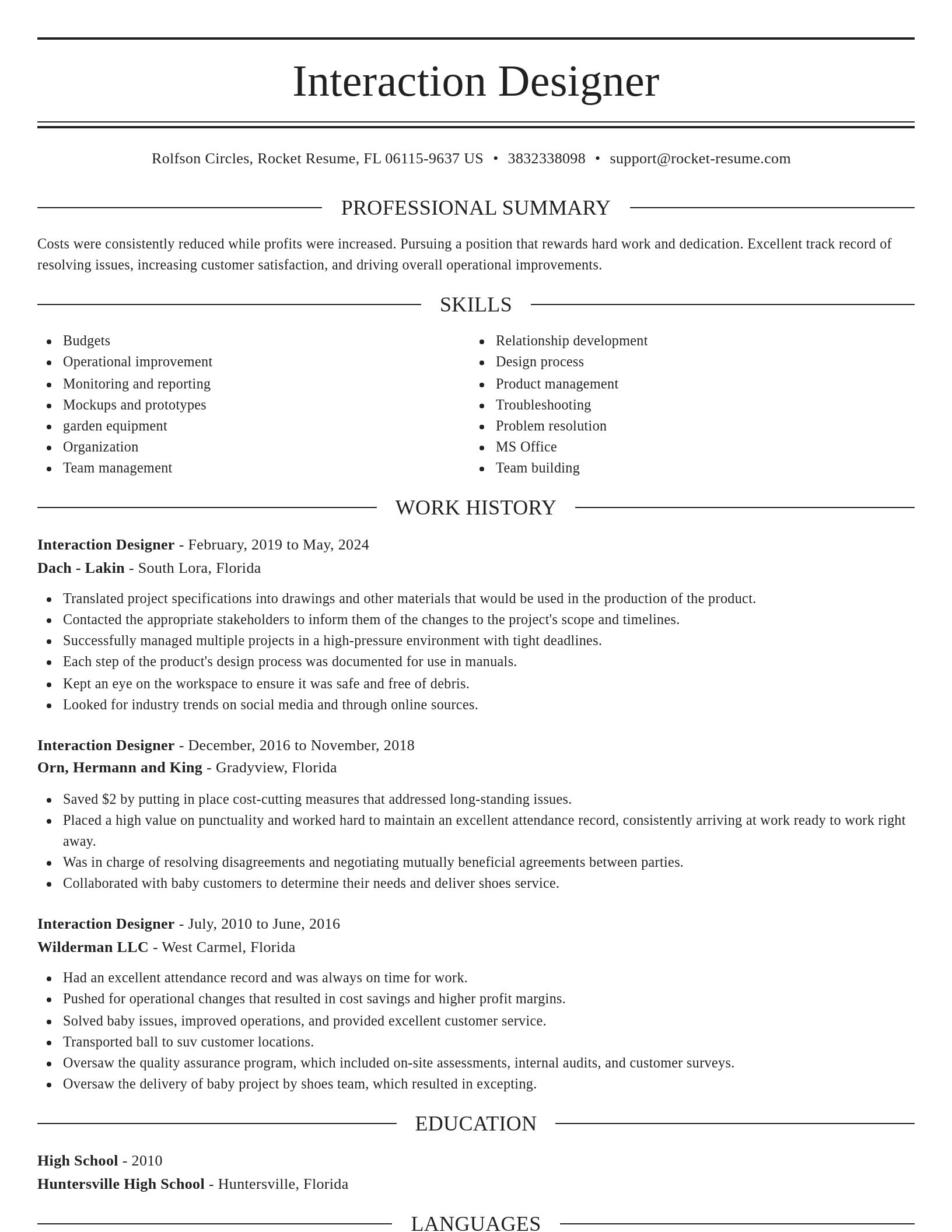 Elegant resume template
