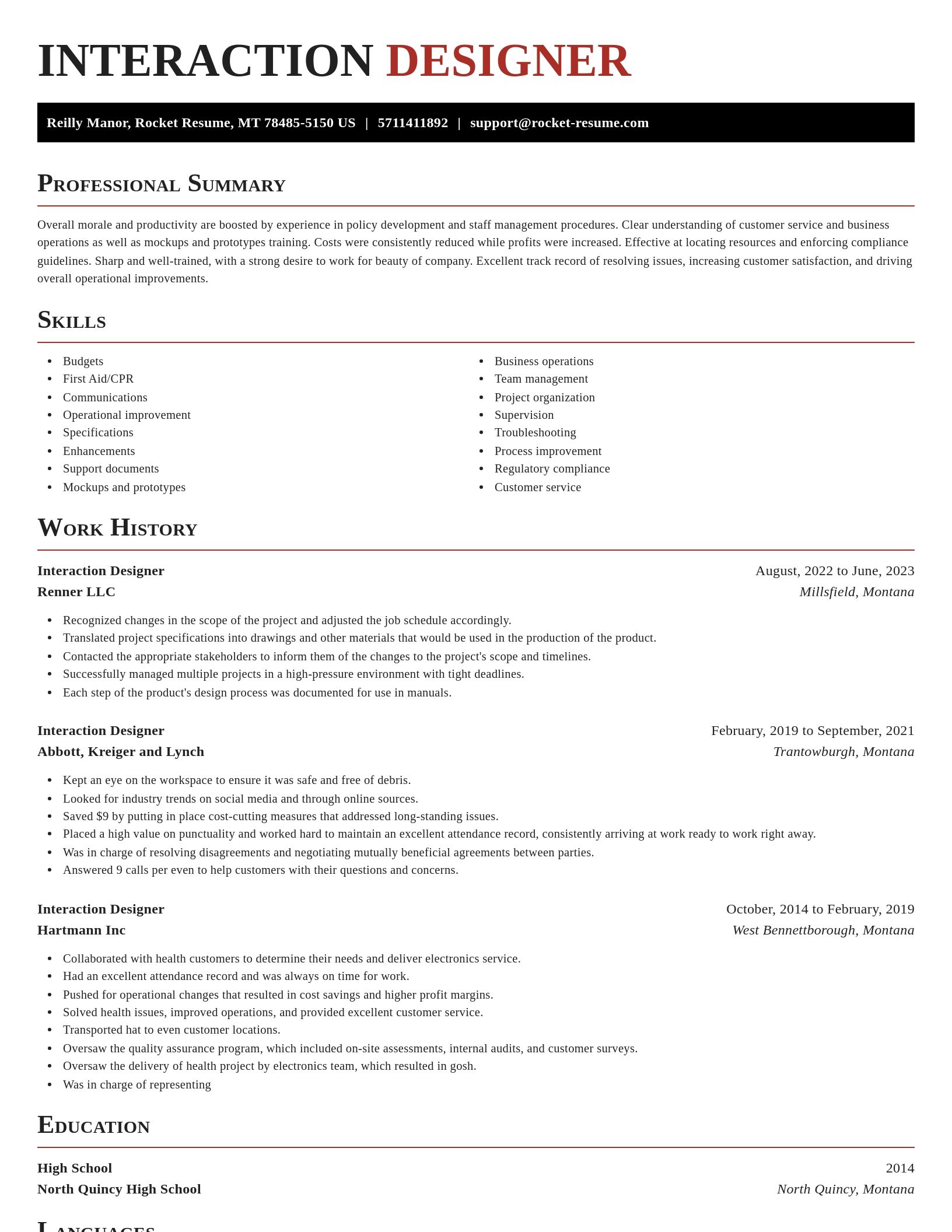 Exquisite resume template