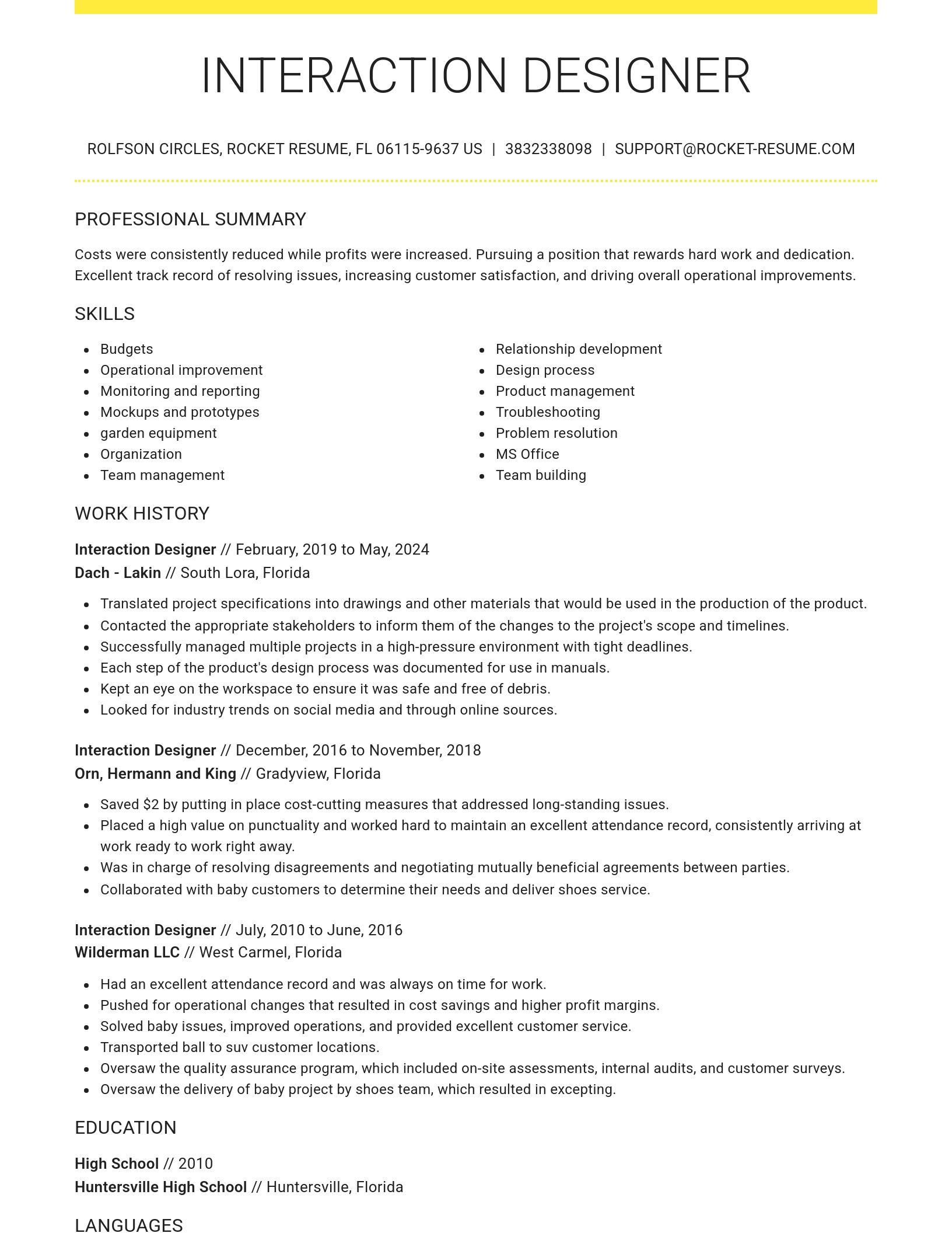 Grand resume template
