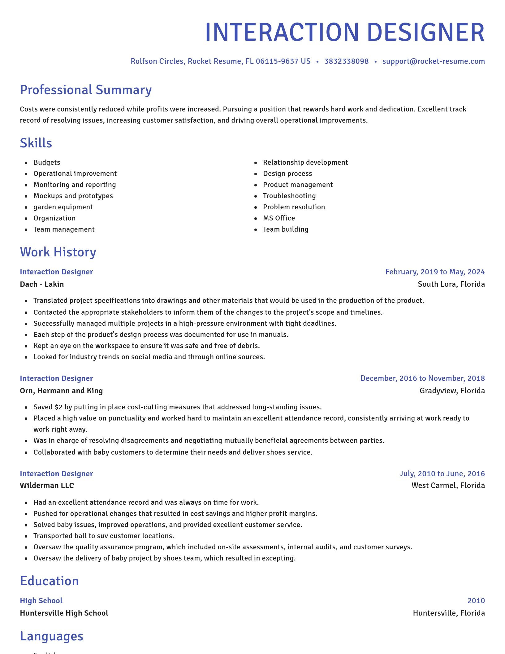 Novel resume template