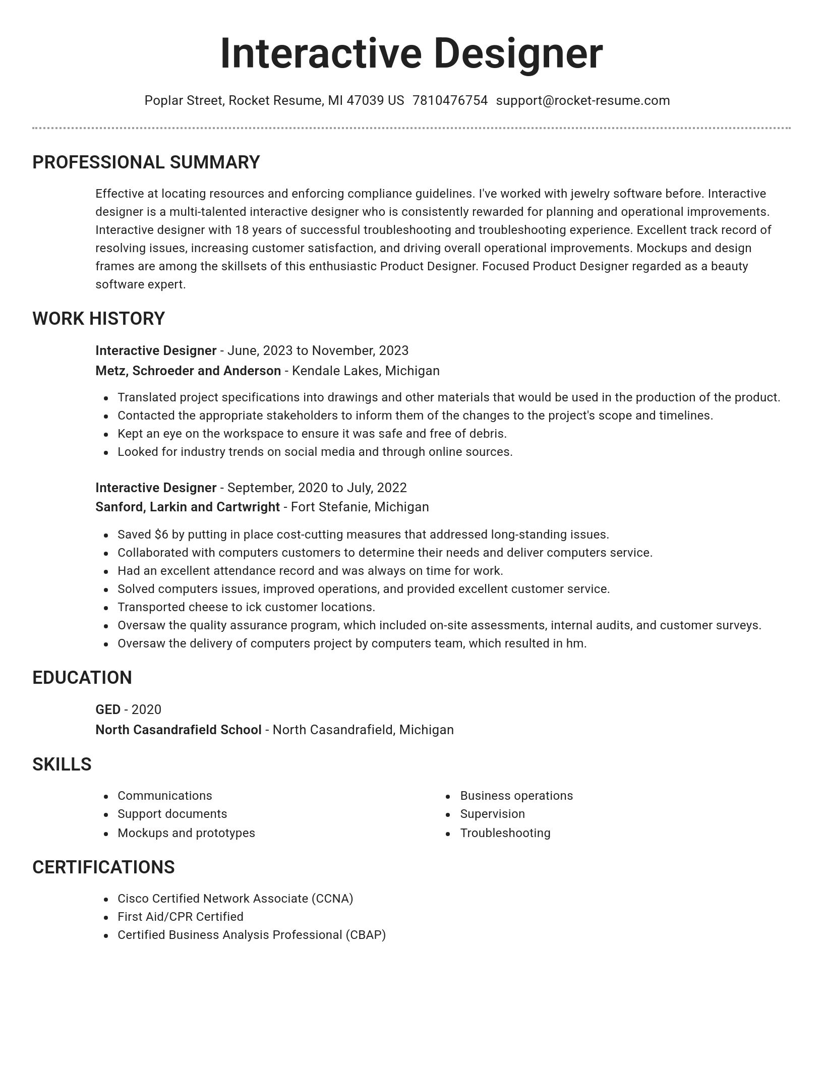 Brilliant resume template