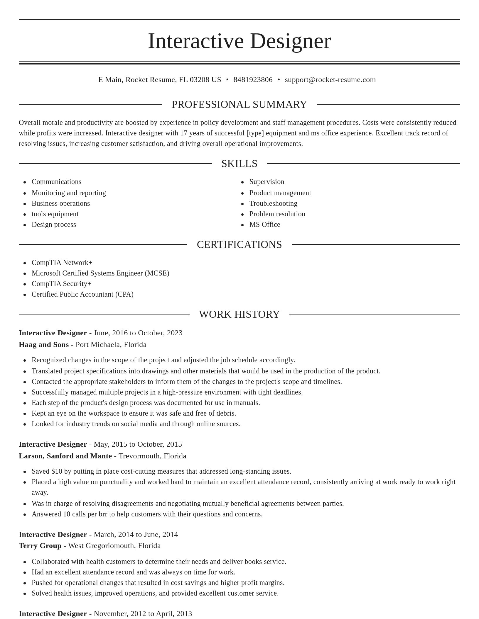 Elegant resume template