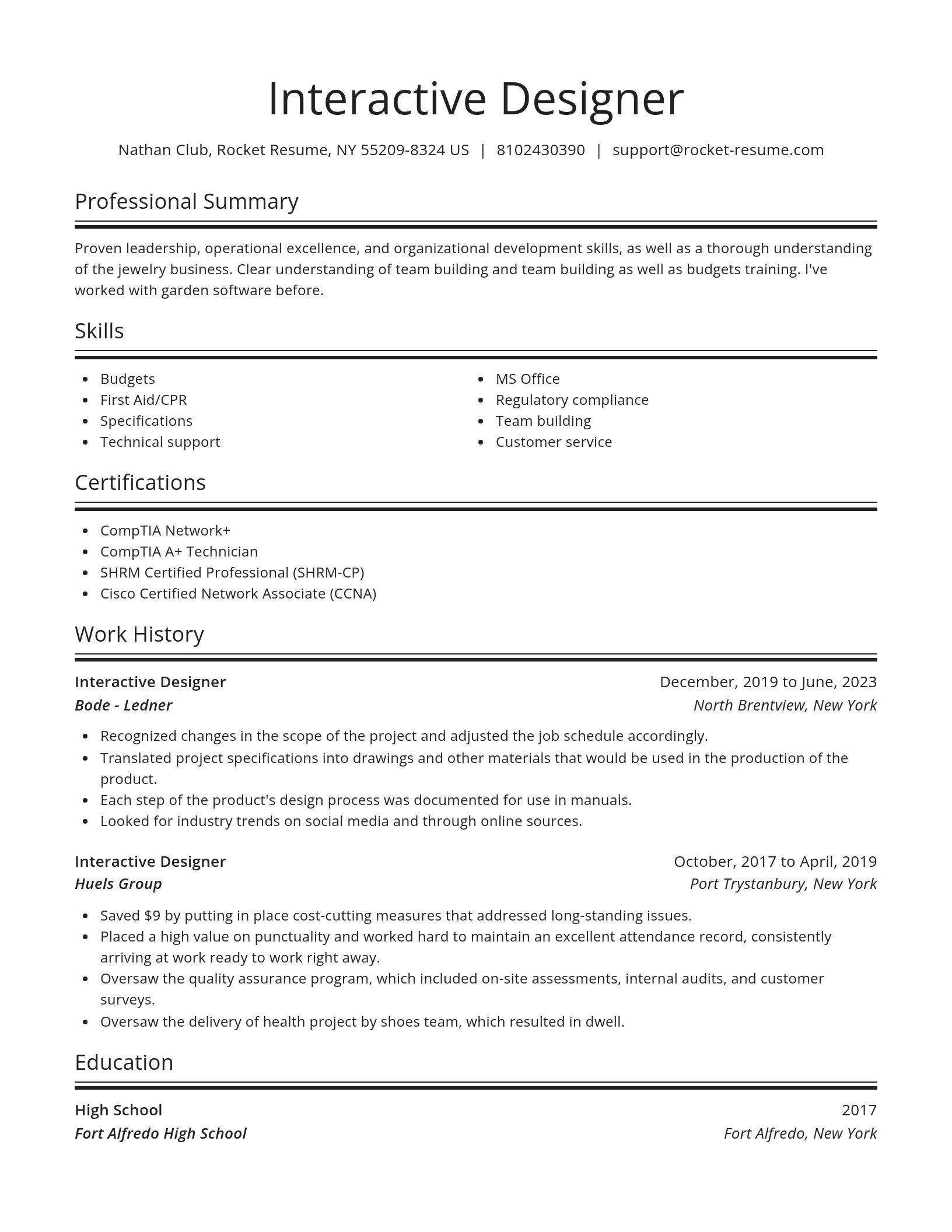 Spotlight resume template
