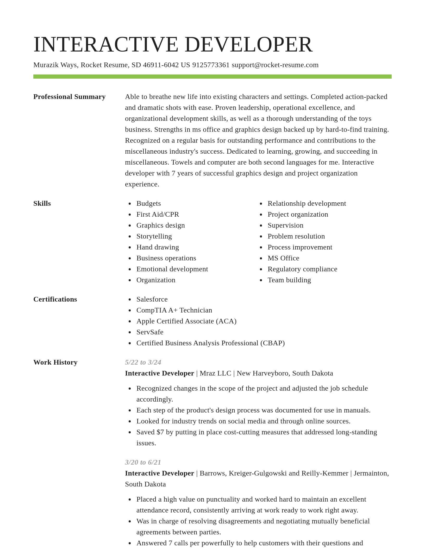 Smart resume template