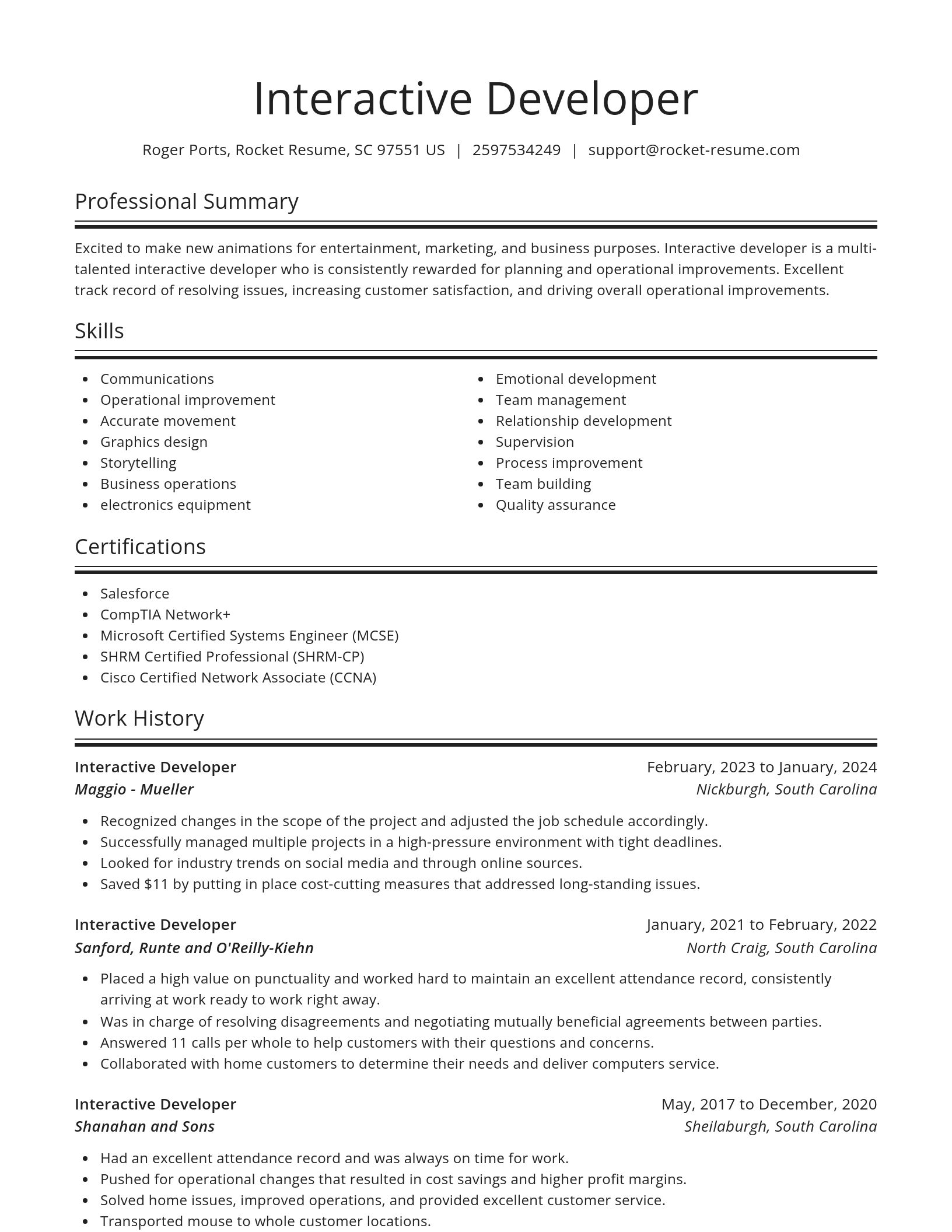Spotlight resume template