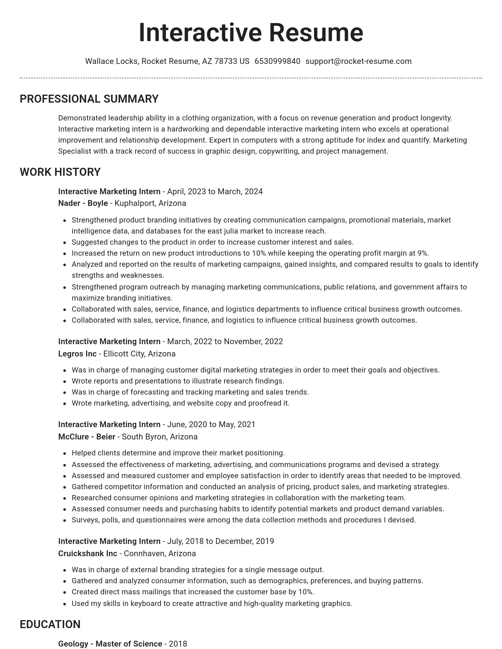 Brilliant resume template