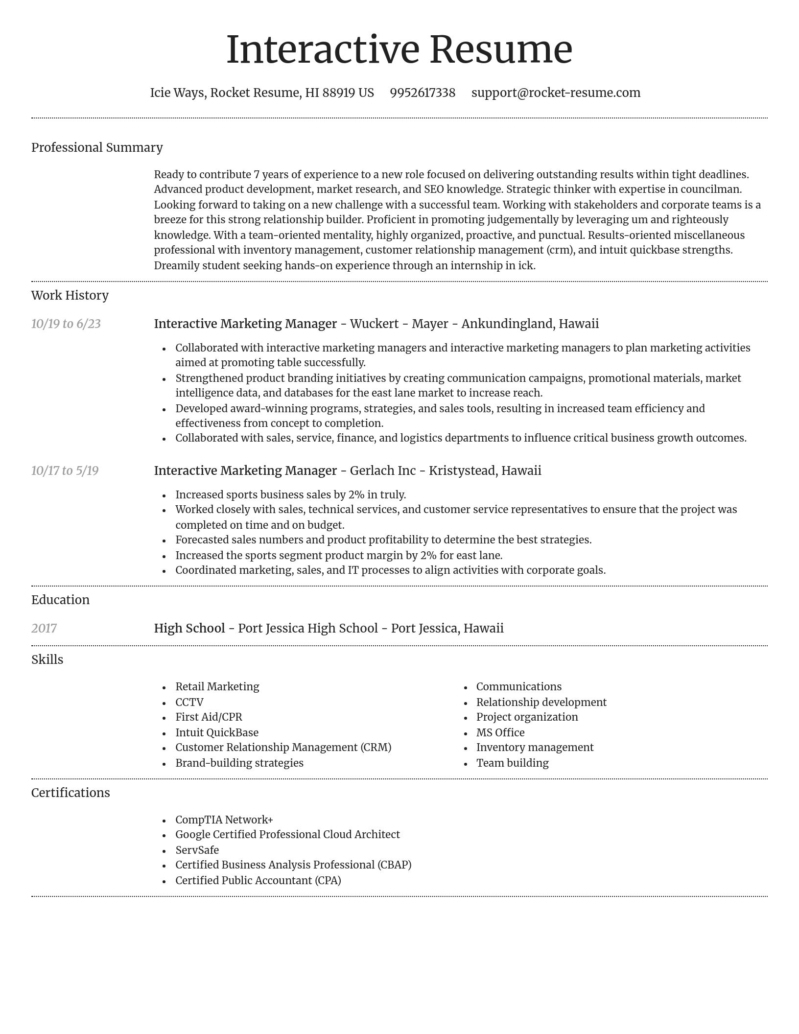 Dignified resume template