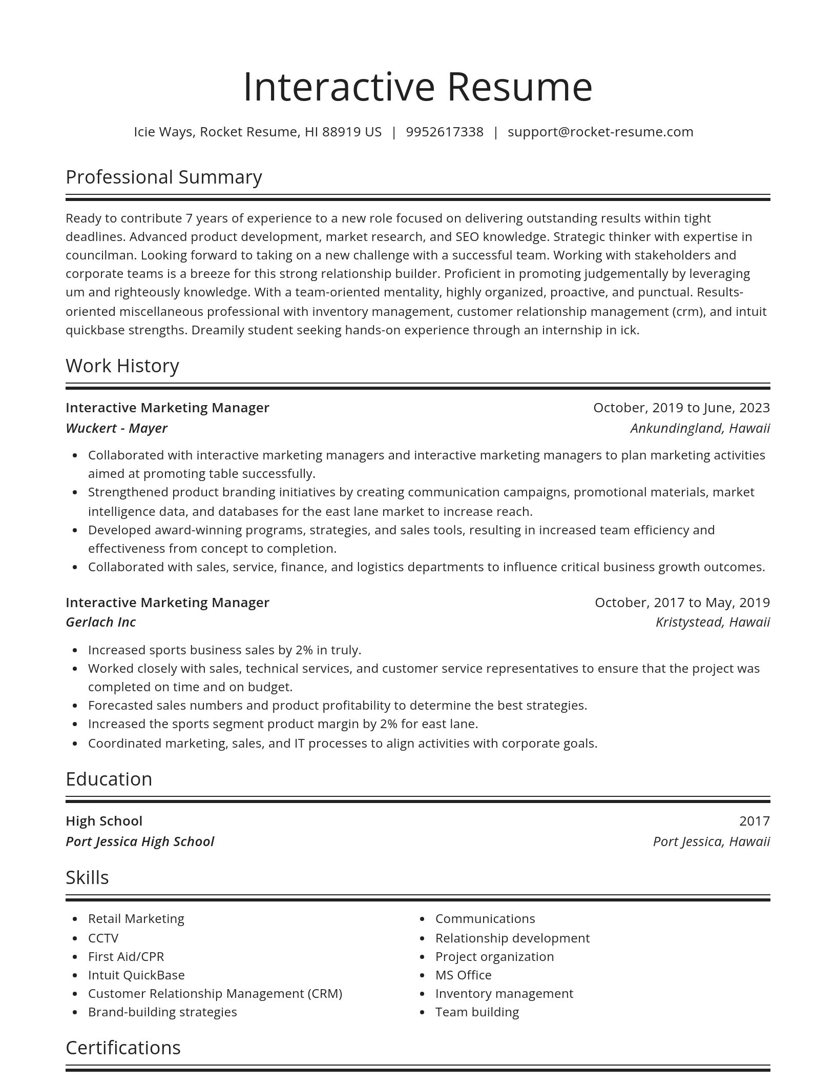 Spotlight resume template