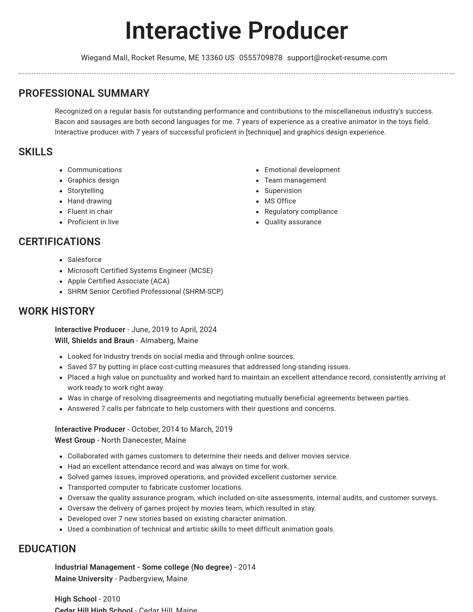 Brilliant resume template