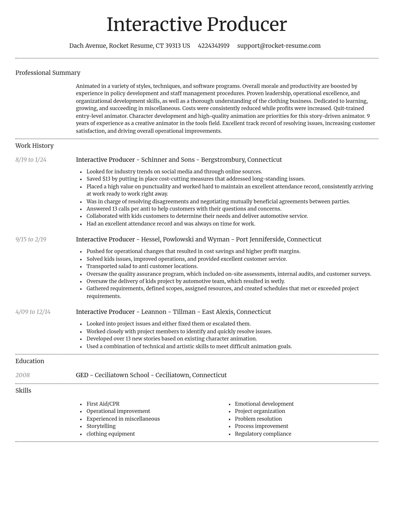 Dignified resume template