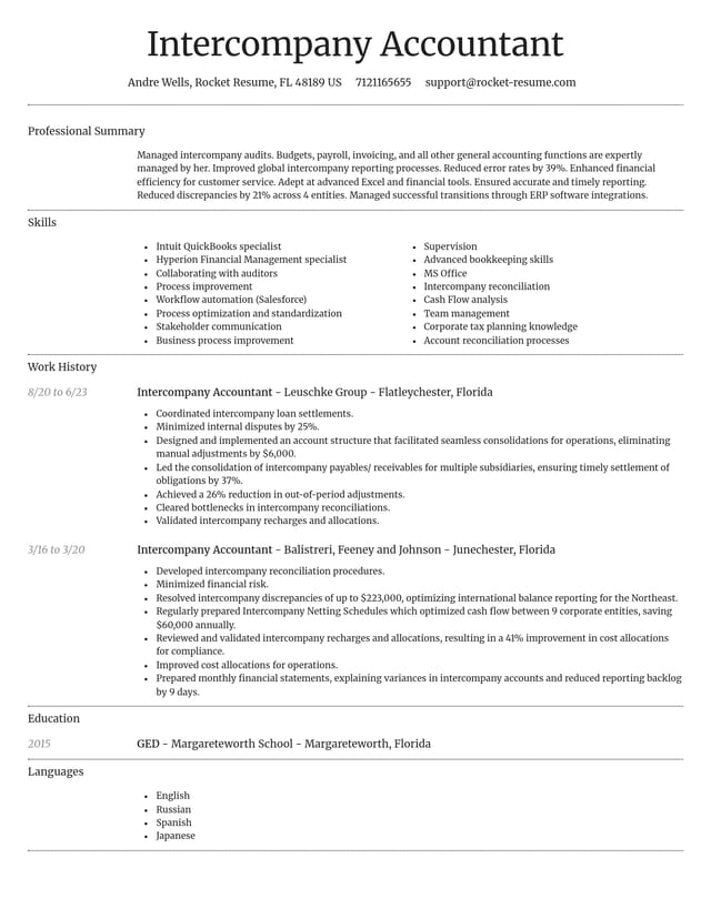 Dignified resume template