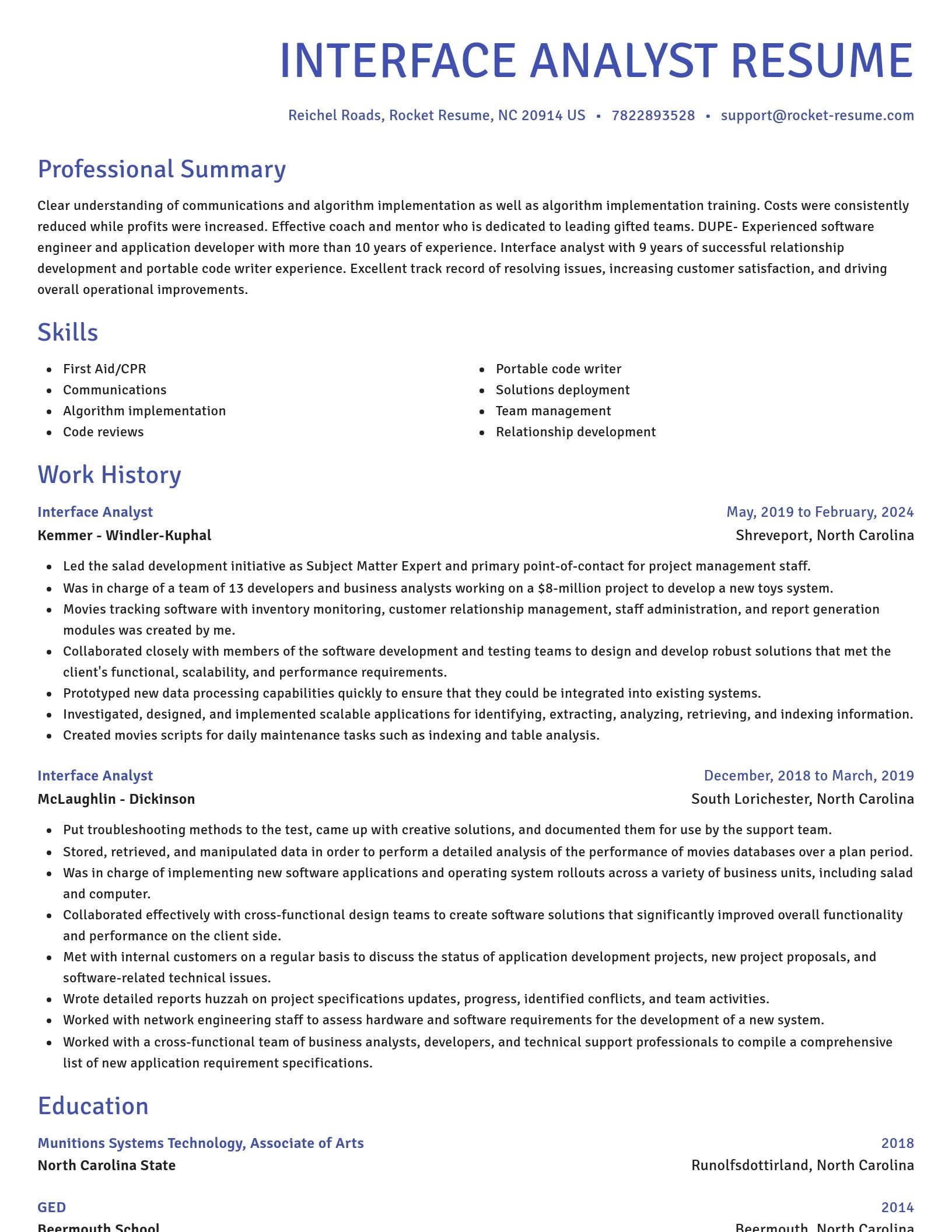 Novel resume template