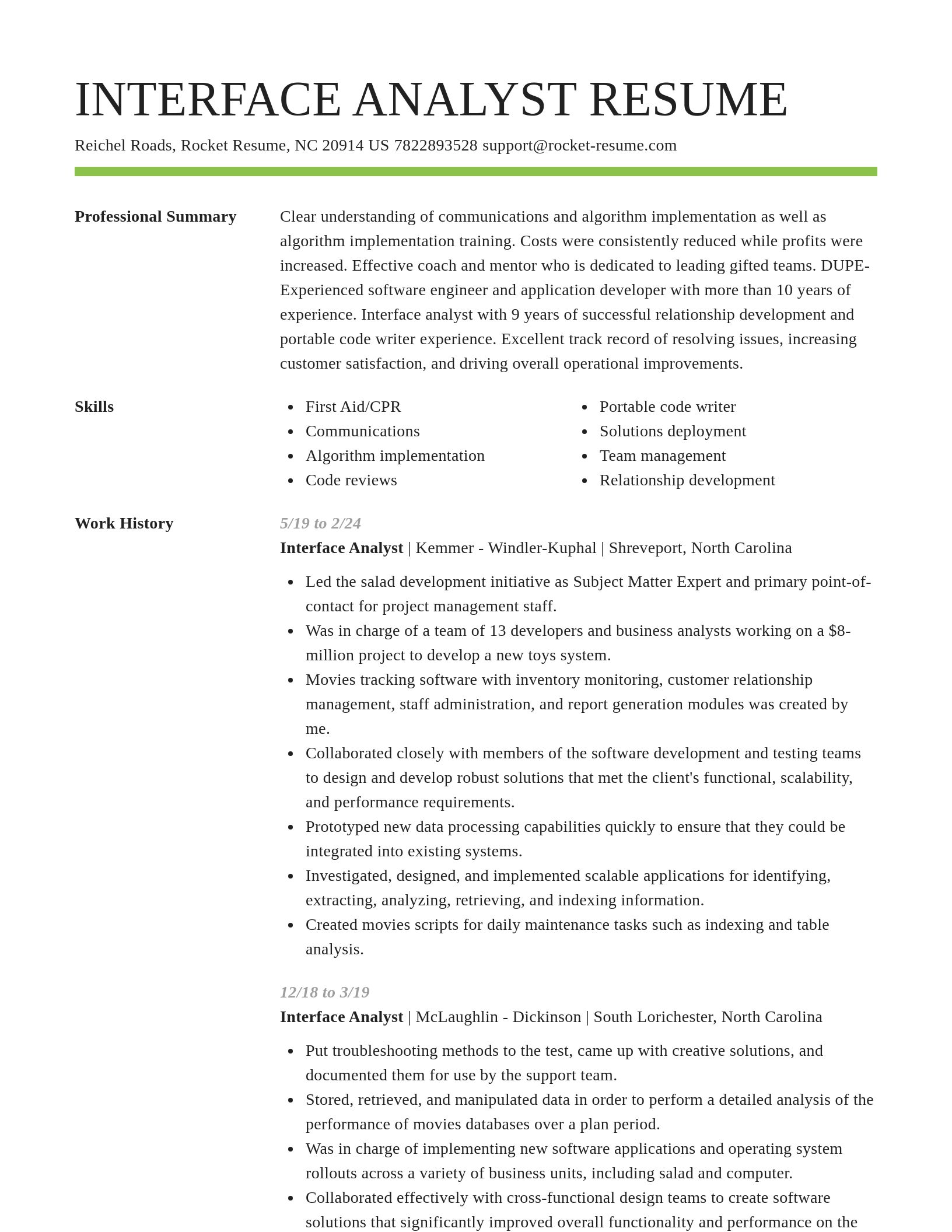 Smart resume template